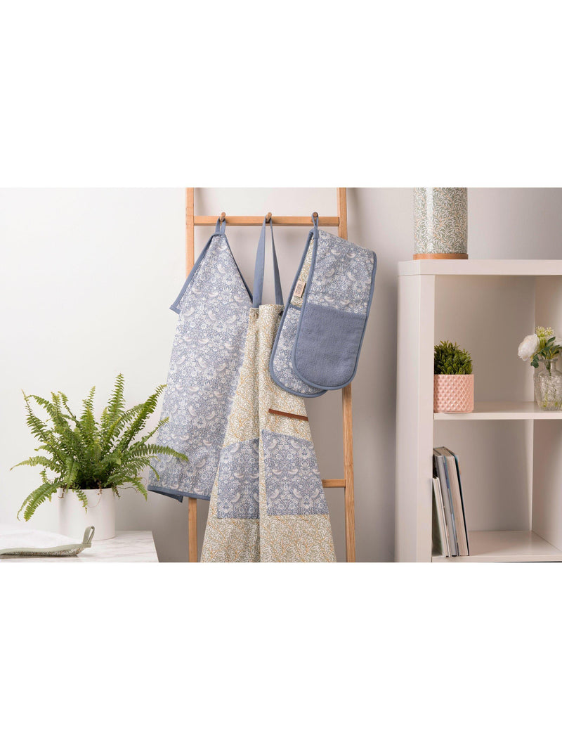 William Morris double oven glove in blue, made from 100% cotton (British brand)