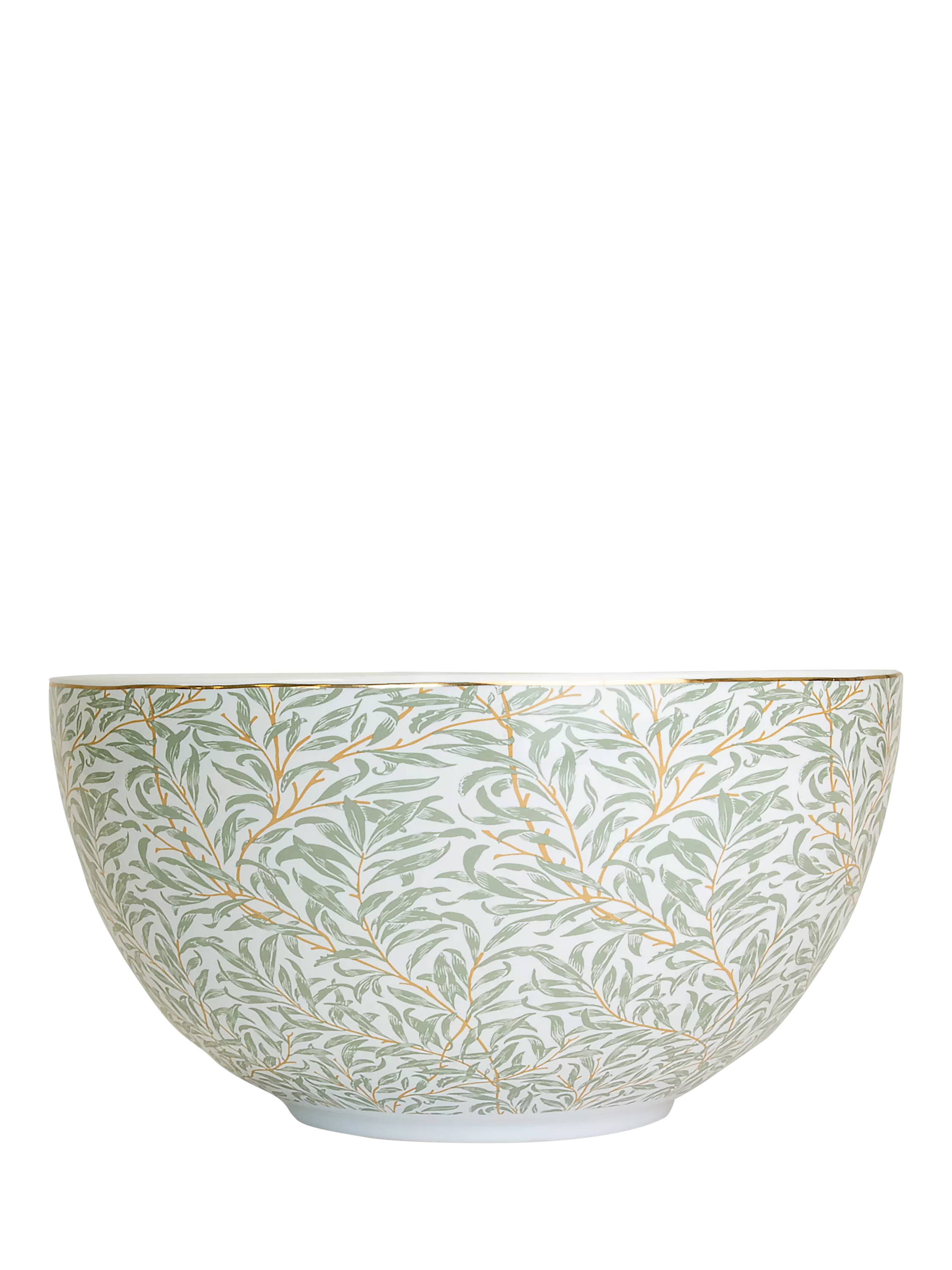 William Morris stoneware serving bowl with Willow Boughs pattern, 26.5cm, green (British brand)