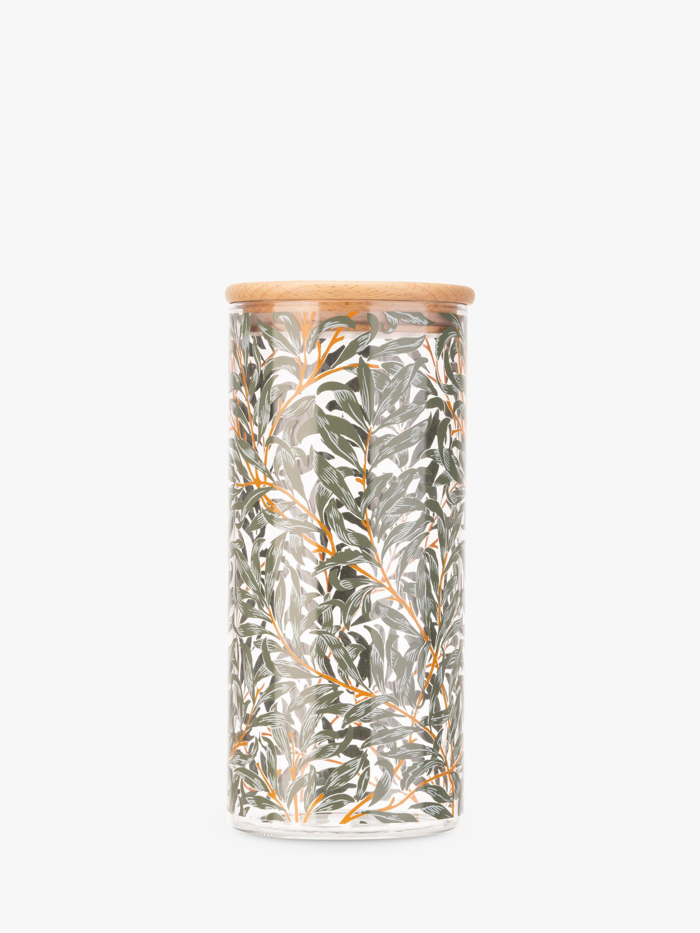 Glass canister with William Morris Larkspur print (British brand)