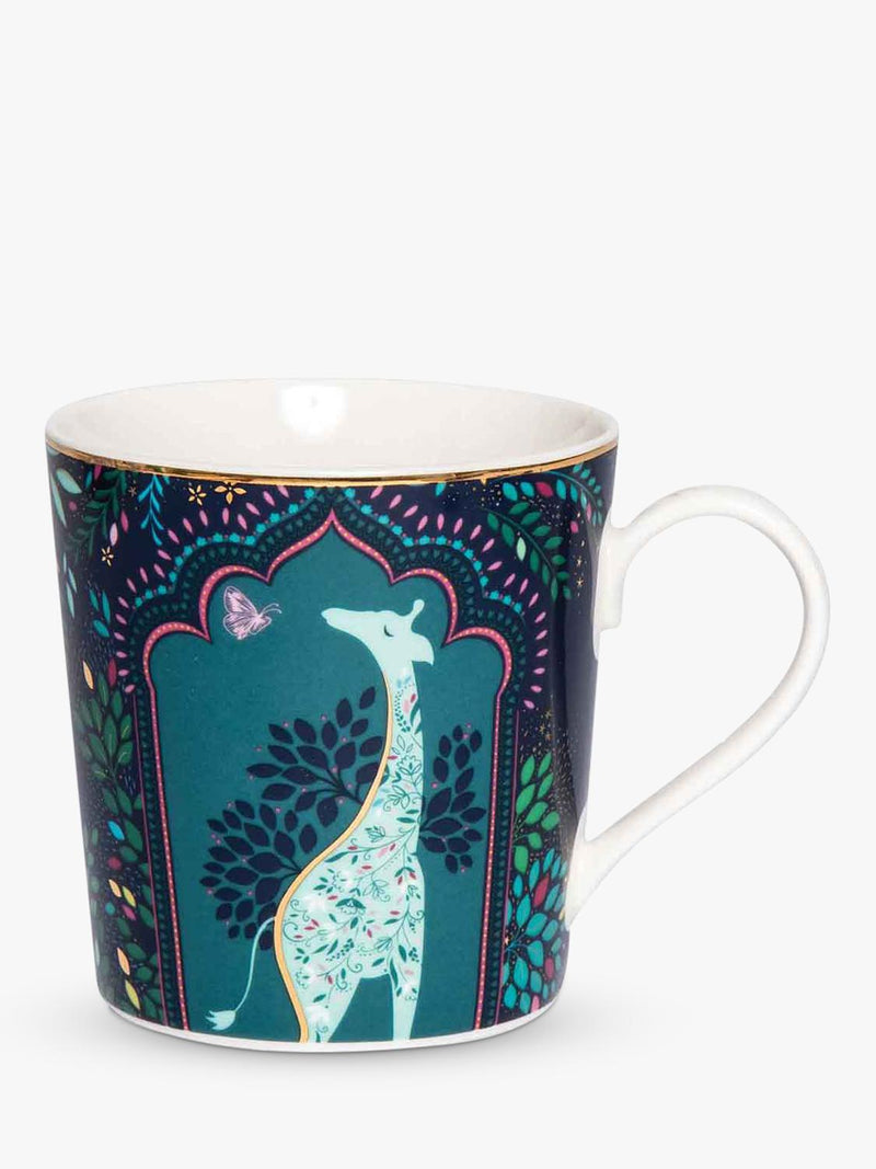 Sara Miller fine china mugs with 22ct gold detailing, set of 4, 344ml (British brand)