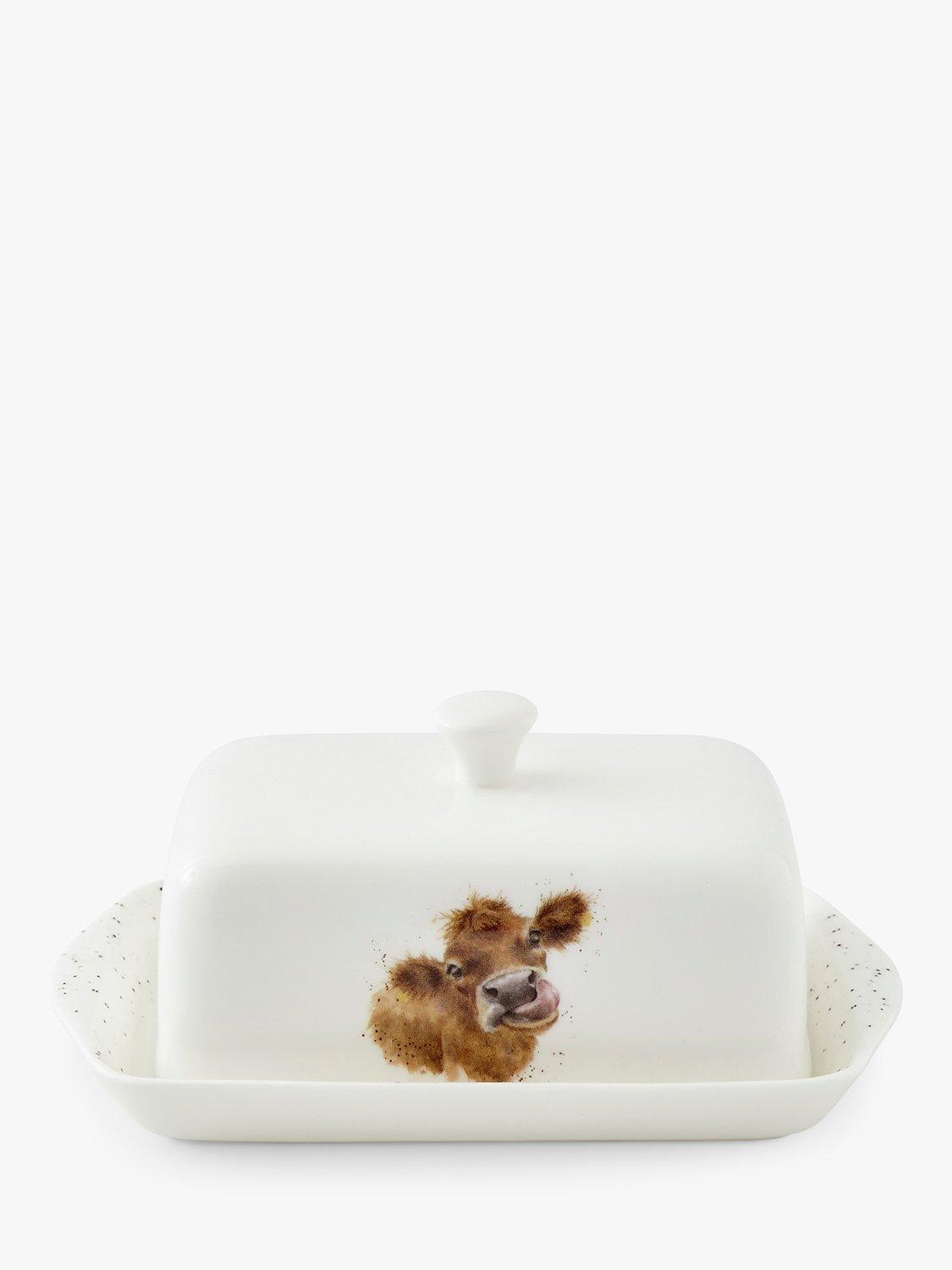 Wrendale Designs Mooo Cow bone china butter dish (British brand)
