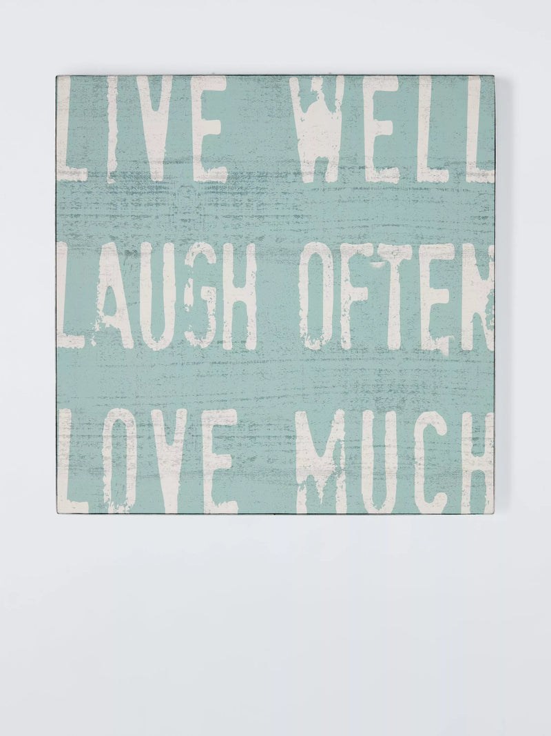 Hollie Garrett Live Well framed print blue 55x55cm, UK version