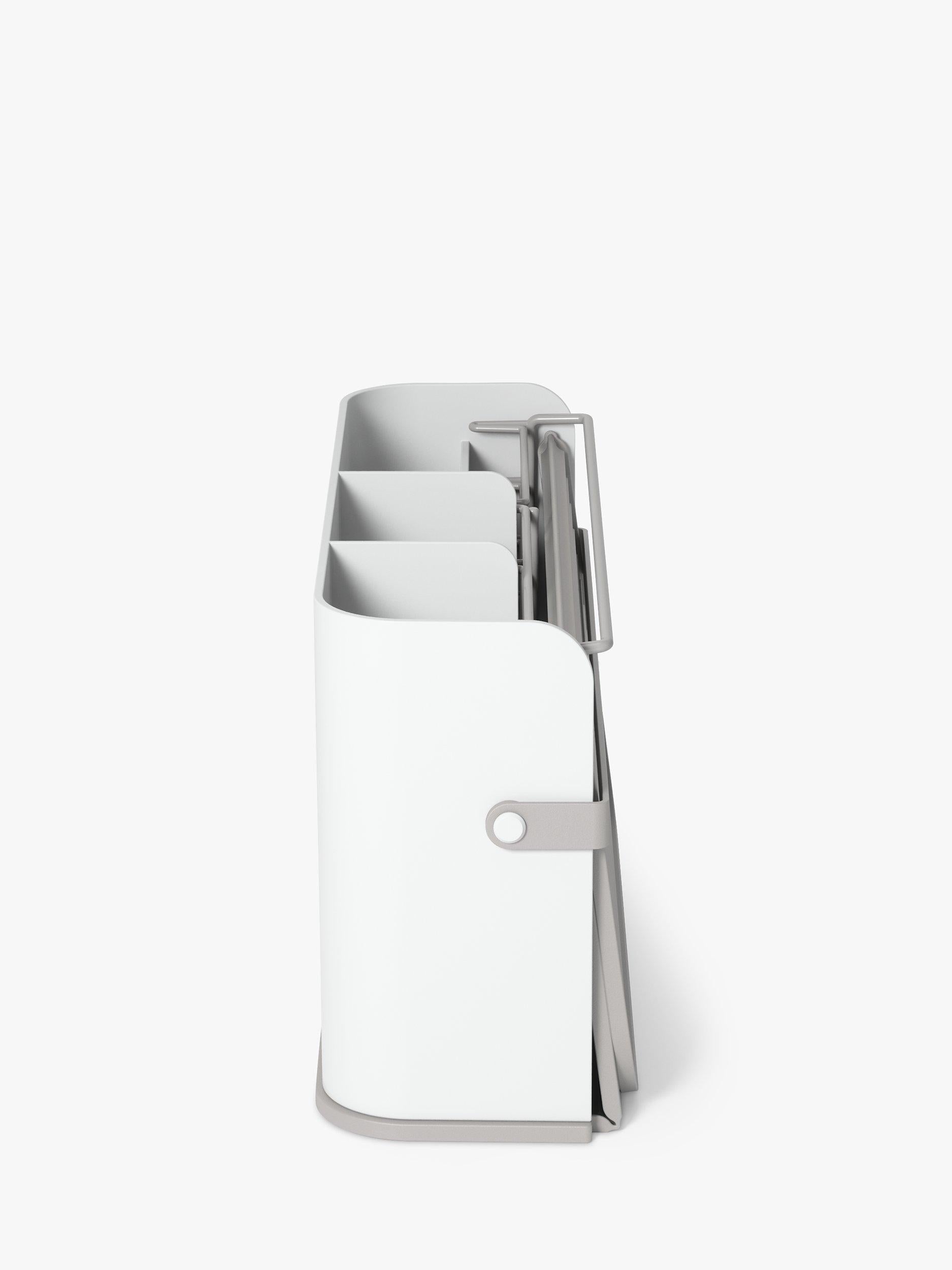 Umbra folding dish rack with cutlery sections and caddy base, white (British brand)