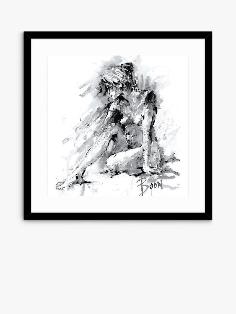 John Lewis 'Figurative Study 1' framed print in black and white, 74.5 x 74.5cm, UK version