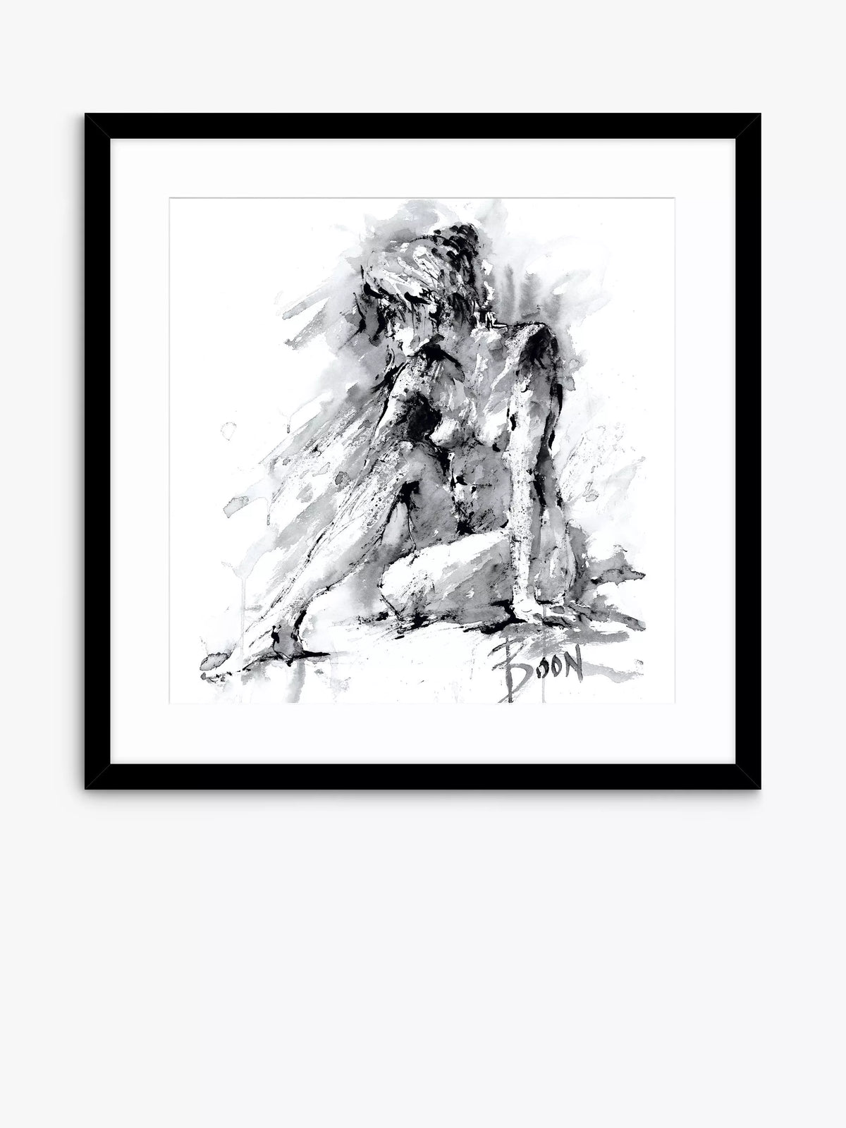 John Lewis 'Figurative Study 1' framed print in black and white, 74.5 x 74.5cm, UK version