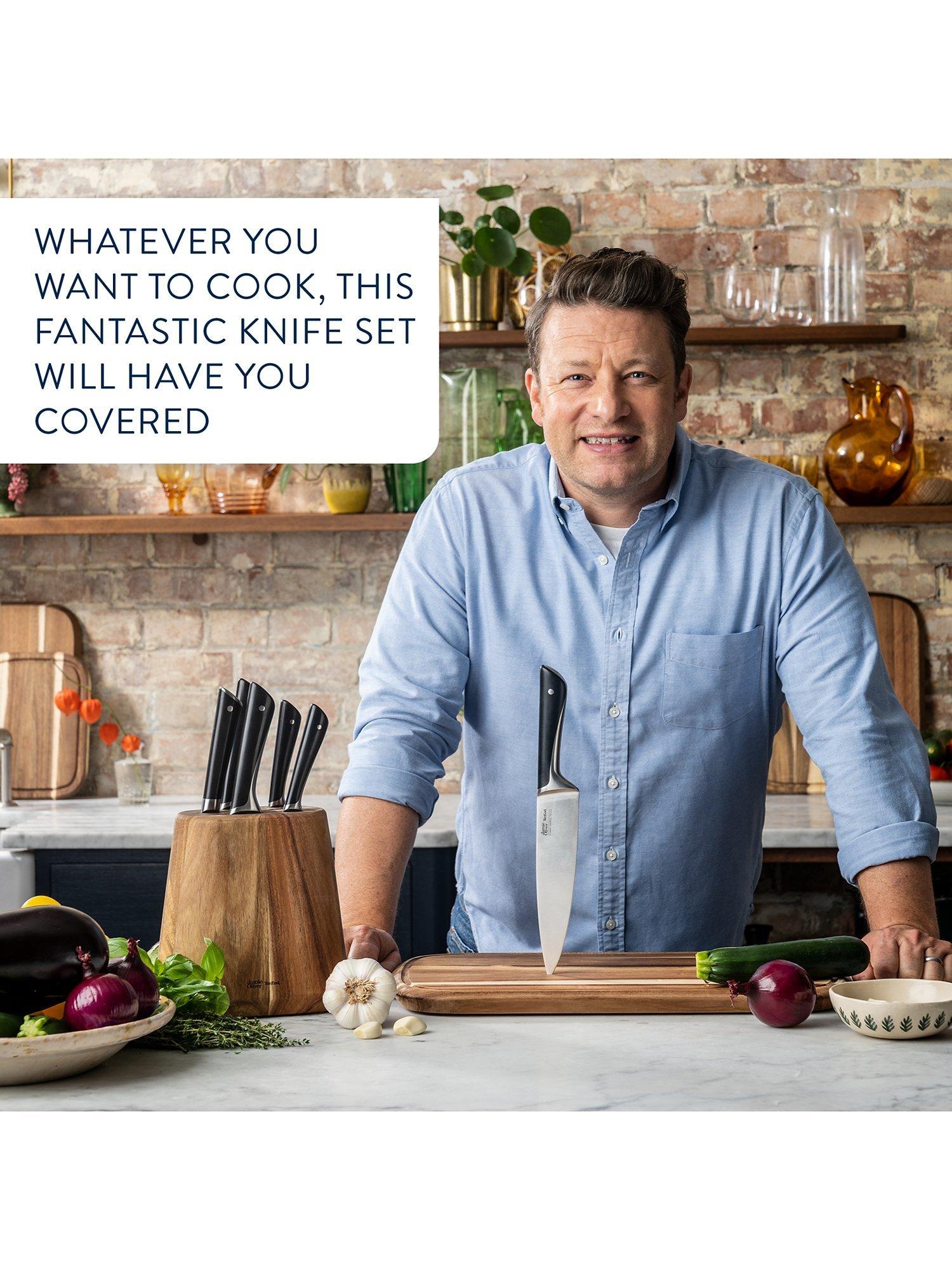 Jamie Oliver Tefal stainless steel kitchen knife set 4 piece, UK version