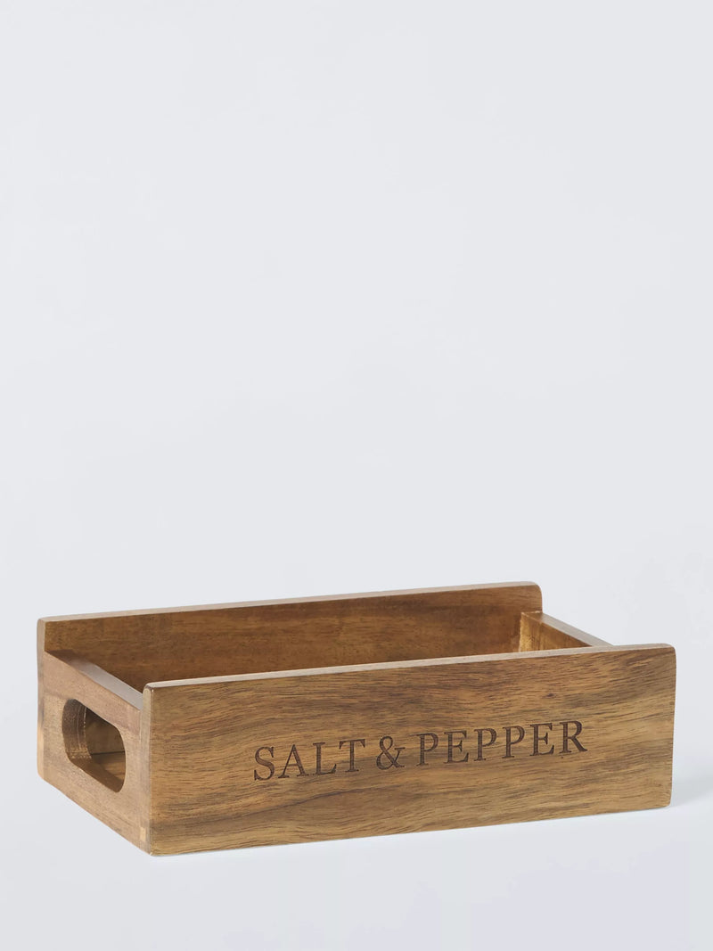 John Lewis ANYDAY Acacia Wood Salt and Pepper Crate, UK version