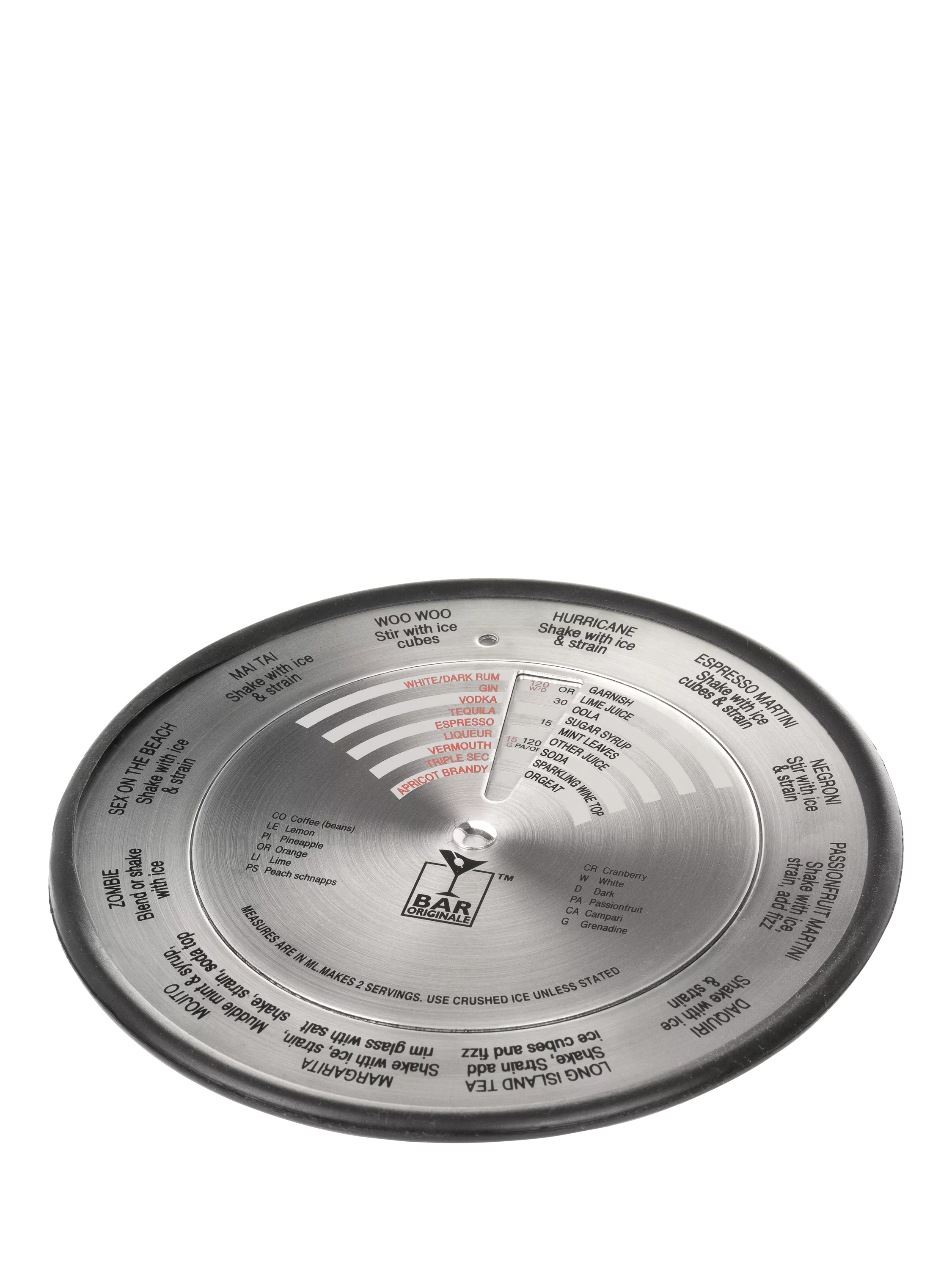 Bar Bespoke cocktail compass with recipes - British product