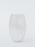 John Lewis Crackle Glass Barrel Vase Clear H25cm, UK version