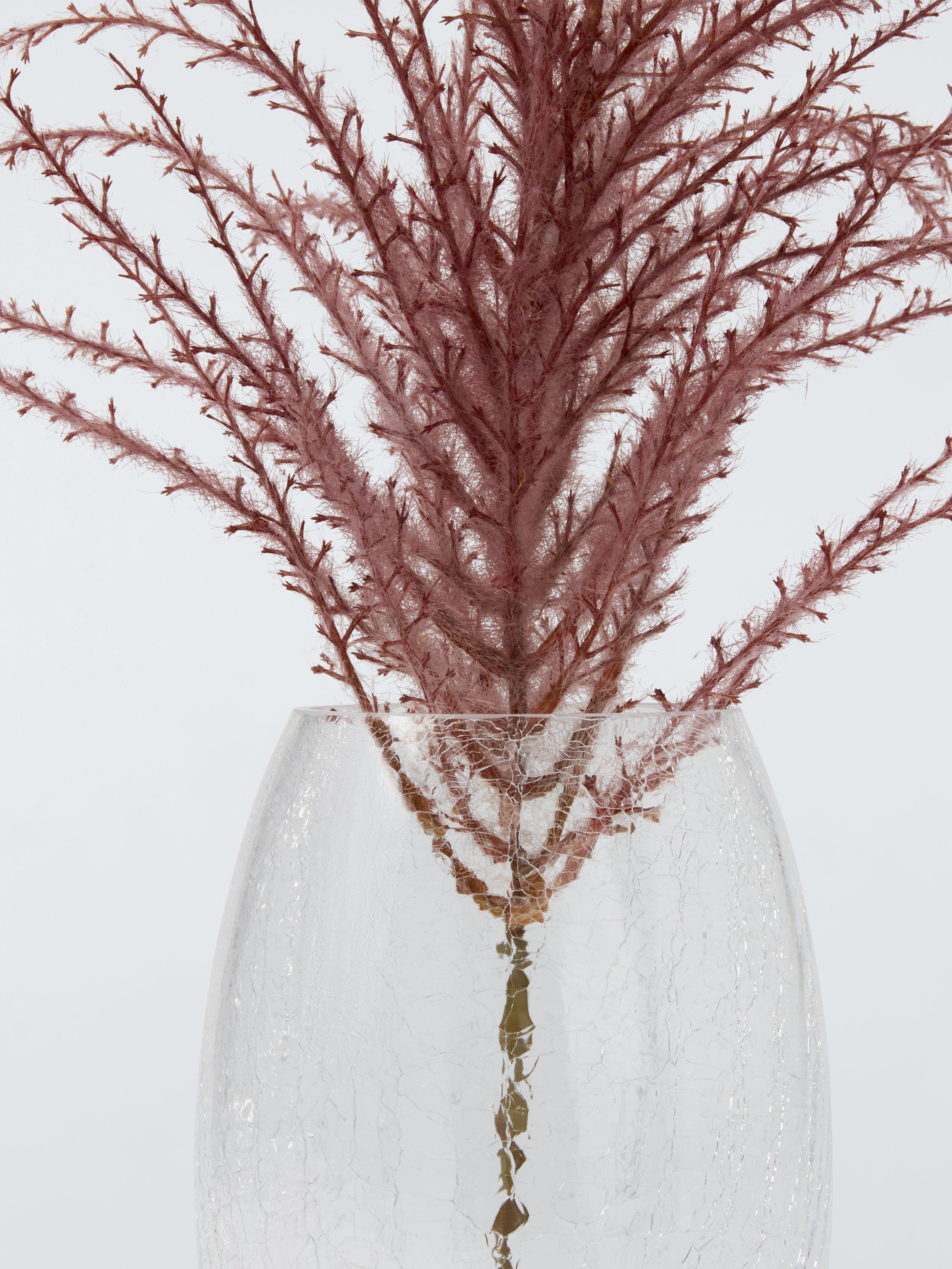 John Lewis Crackle Glass Barrel Vase Clear H25cm, UK version