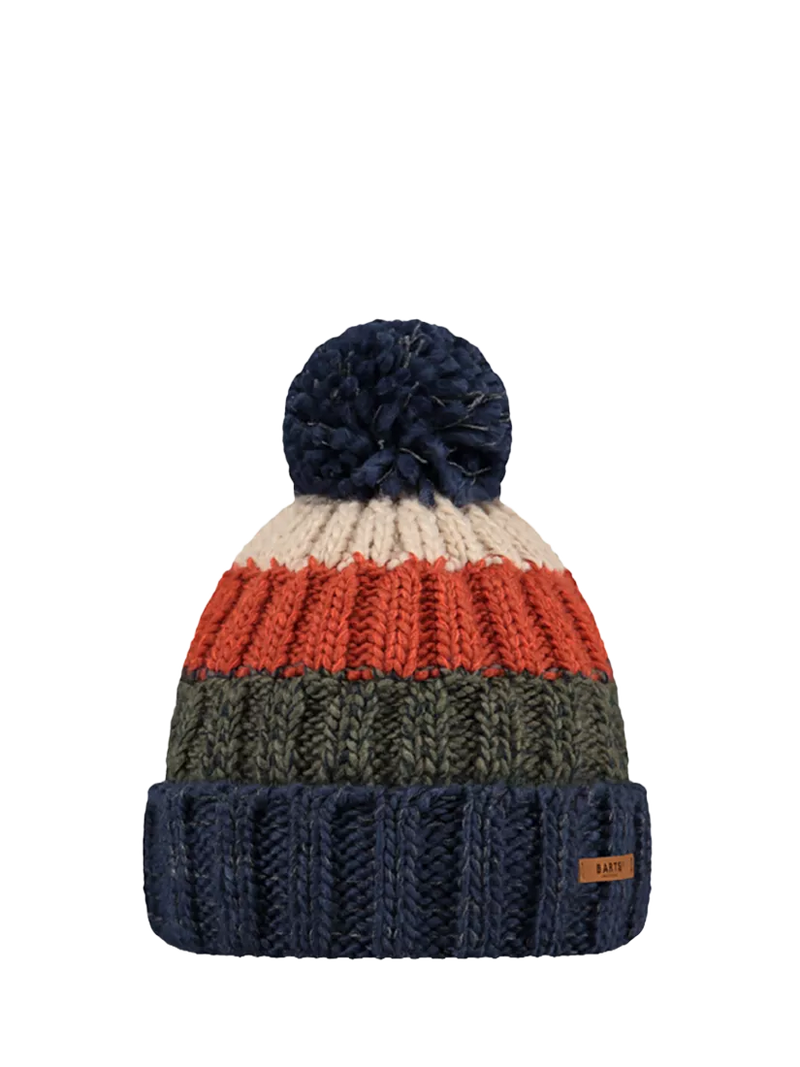 Barts Wilhelm pom pom beanie in blue multi colors - British product