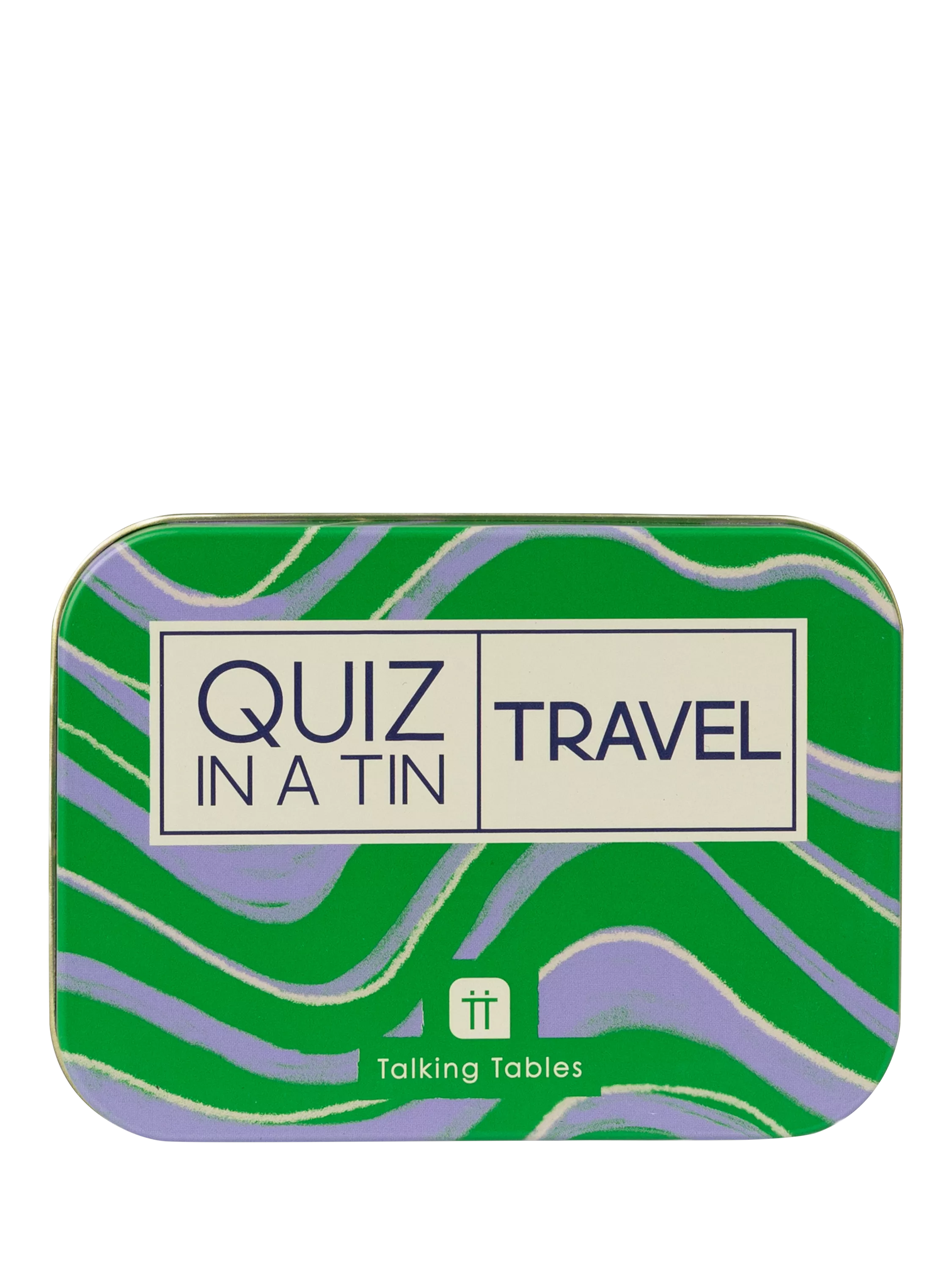 Talking Tables Travel Quiz tin container (British brand)