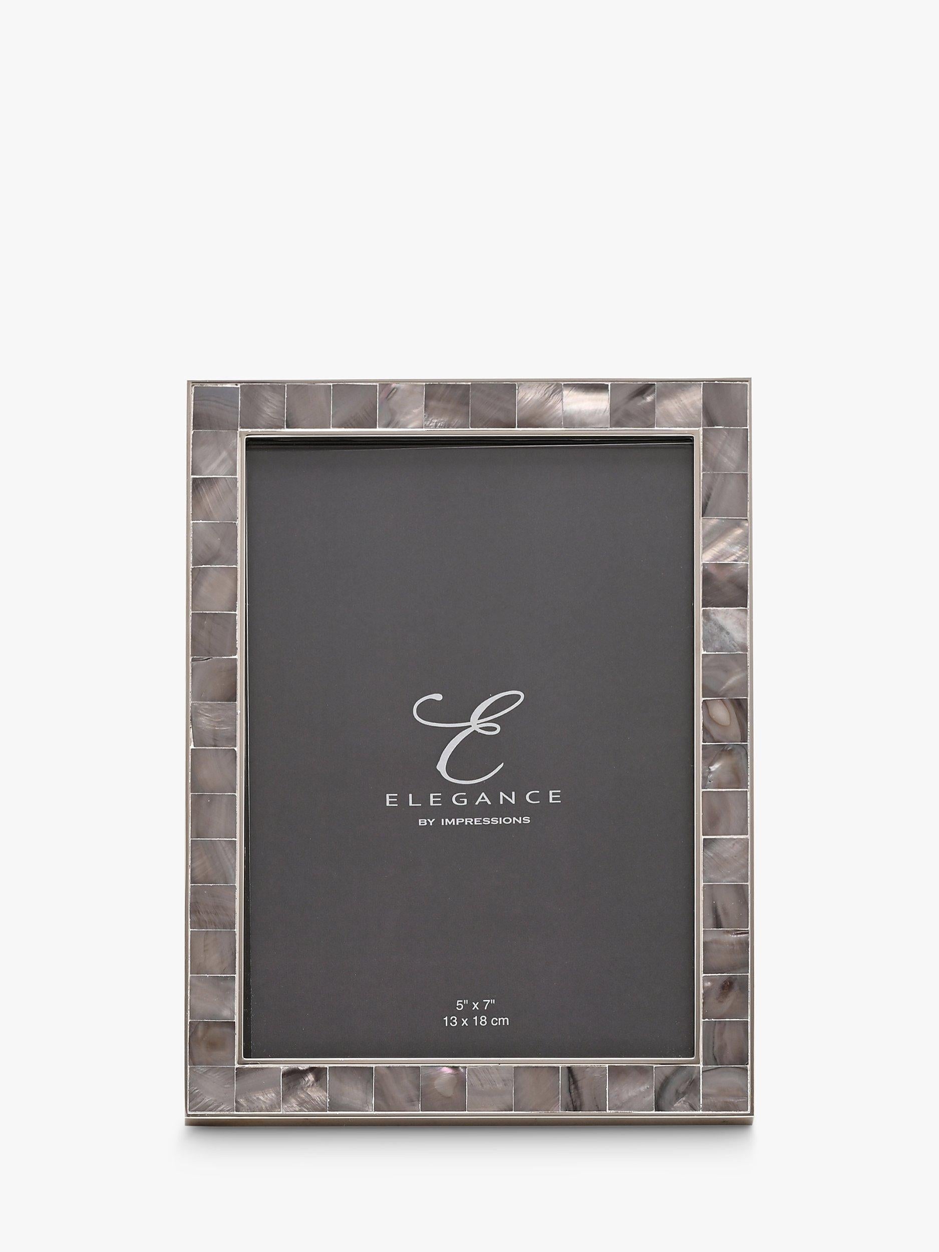 Impressions Elegance Mother of Pearl Photo Frame Grey 5 x 7 inches 13 x 18 cm, UK version
