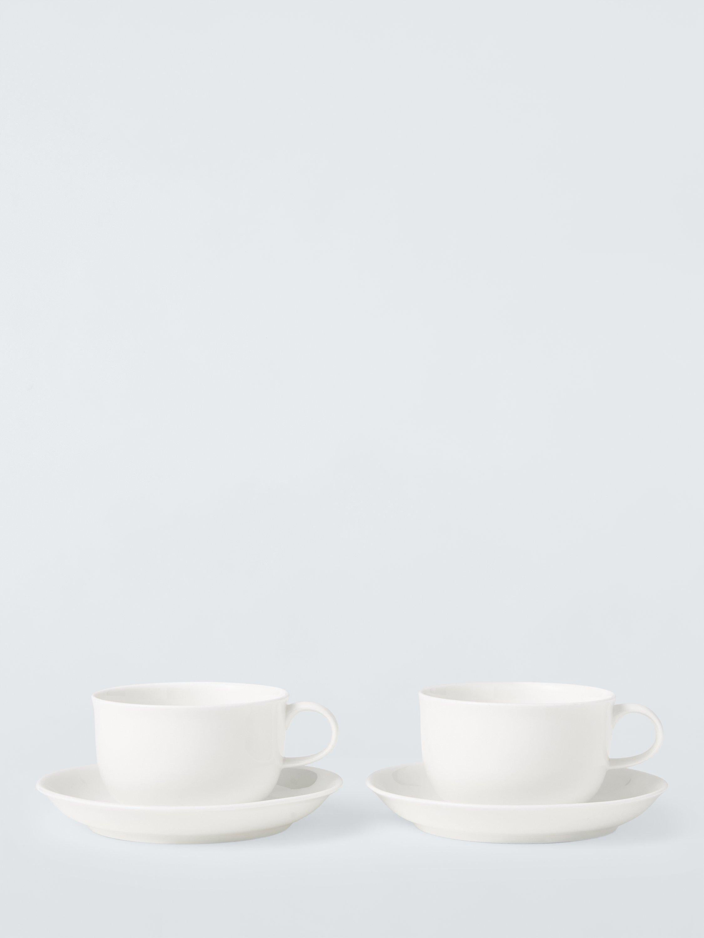 John Lewis + Queensberry Hunt Cupola bone china cup and saucer set, white, 2-piece, 280ml, UK version