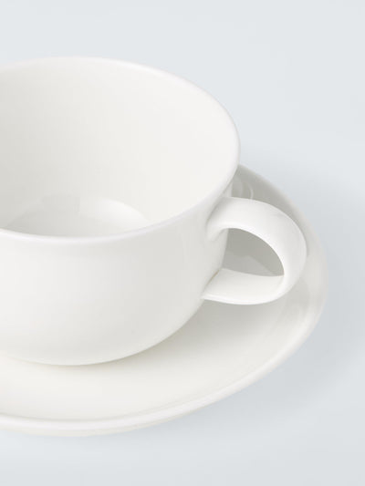 Ensemble tasse et soucoupe John Lewis + Queensberry Hunt Cupola en os, 2 pièces, 280ml, blanc