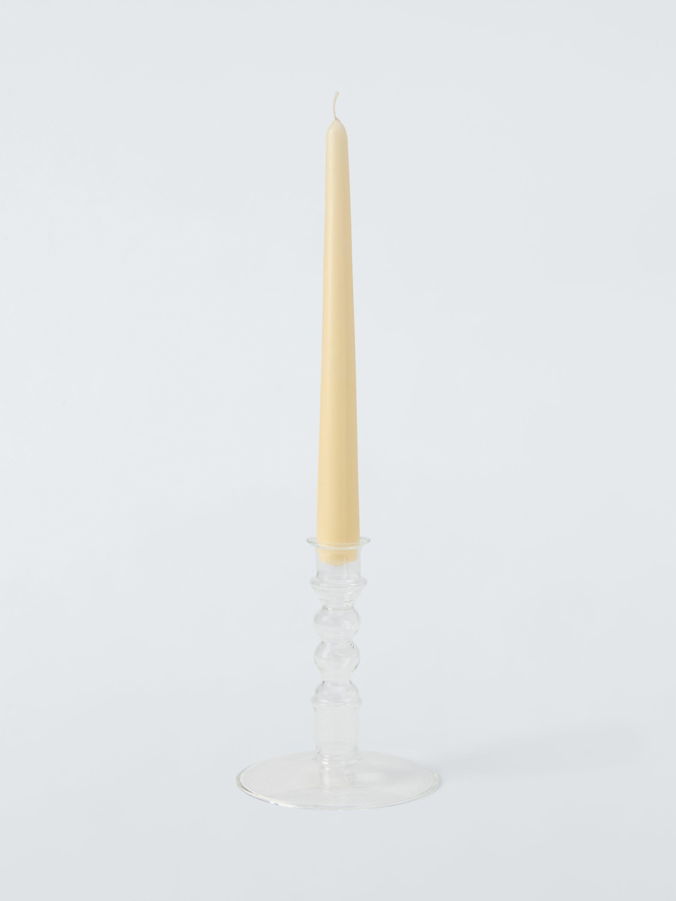 John Lewis clear glass bobbin candle holder H14 cm, UK version
