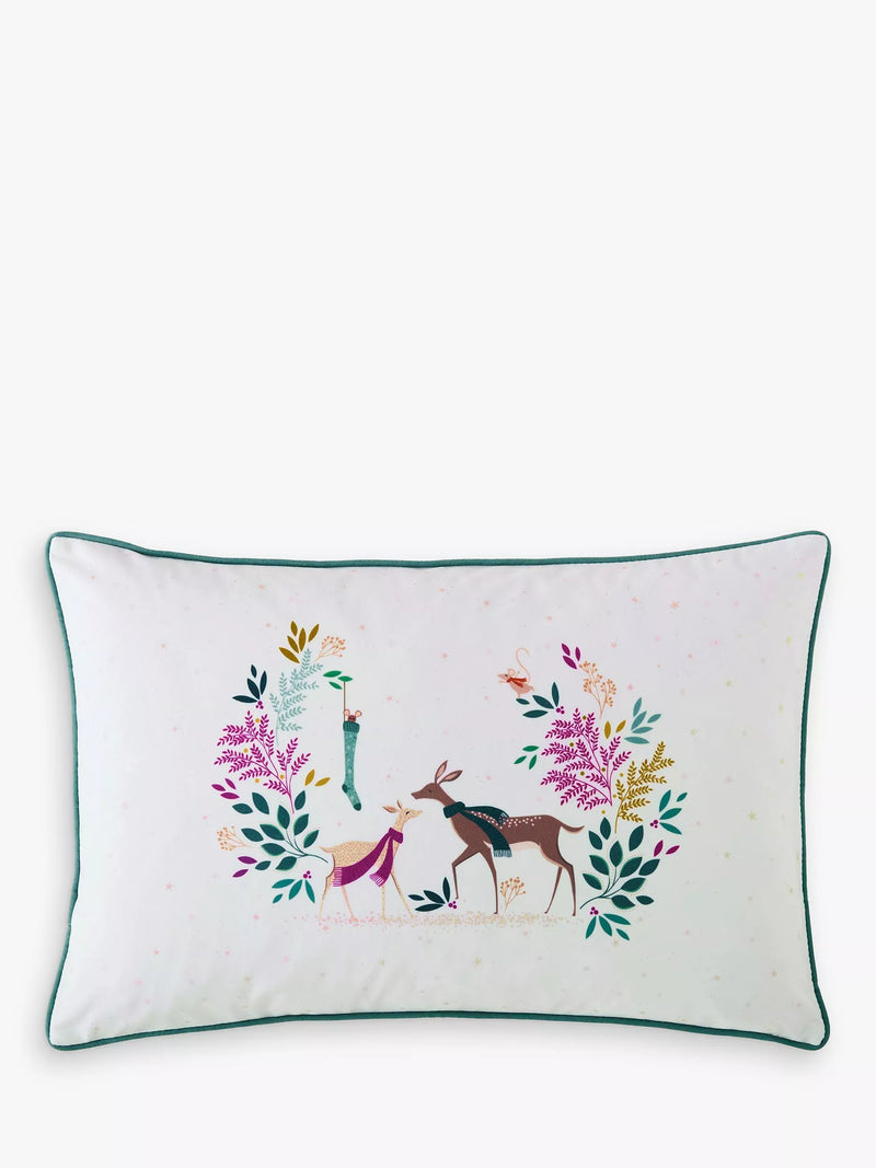 Sara Miller Woodland Tales Christmas Cushion, Deer