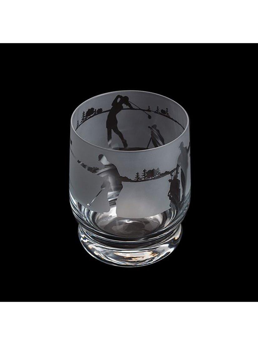Etched Golf Design Glass Tumbler 350ml