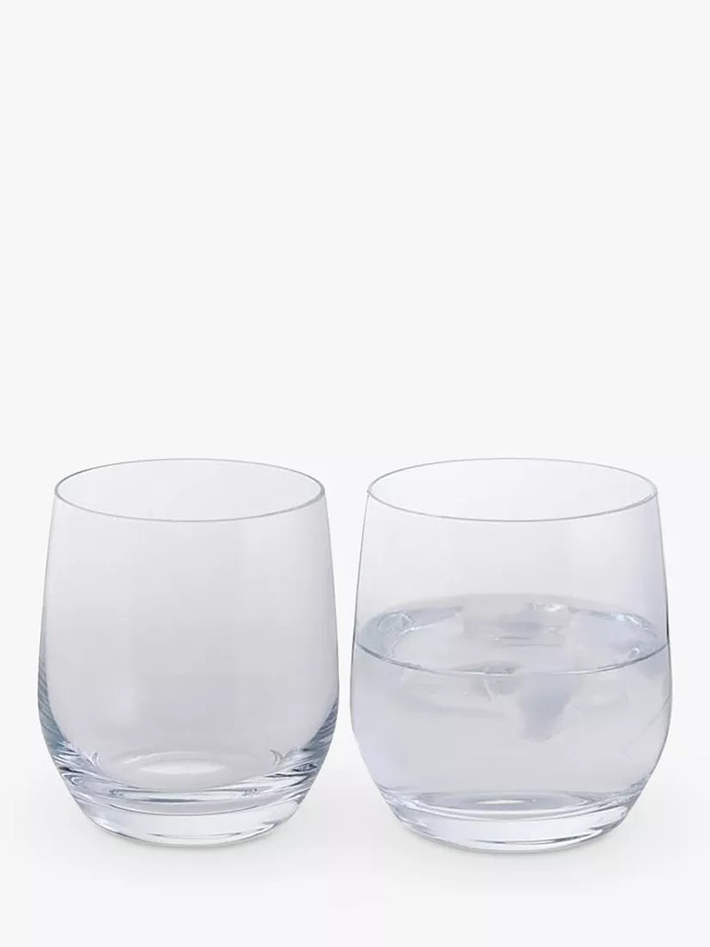 Dartington Crystal clear wine and bar tumbler glass set of 2, 370ml - British product