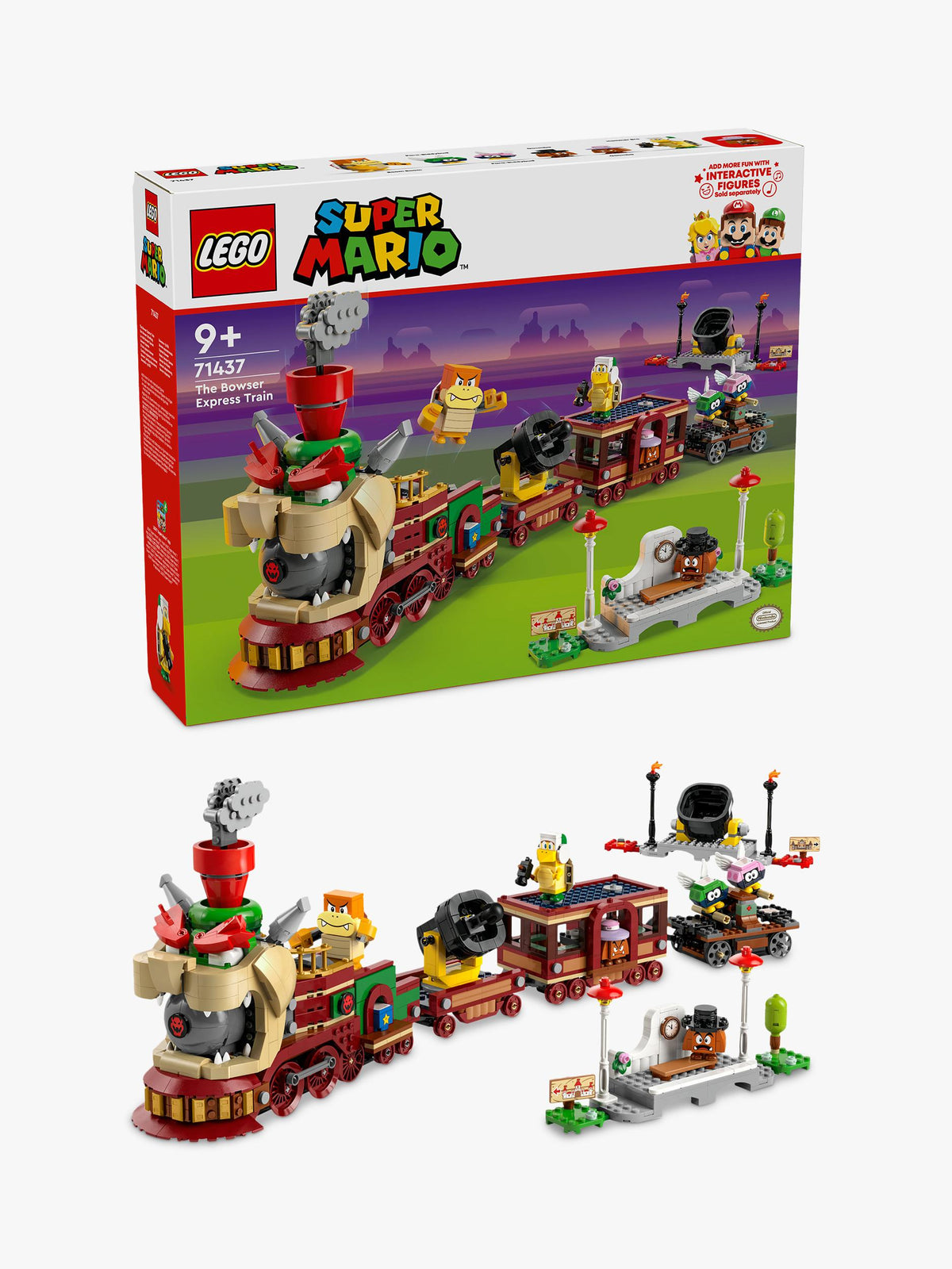 Interactive Super Mario Themed Train Set with 6 Character Figures