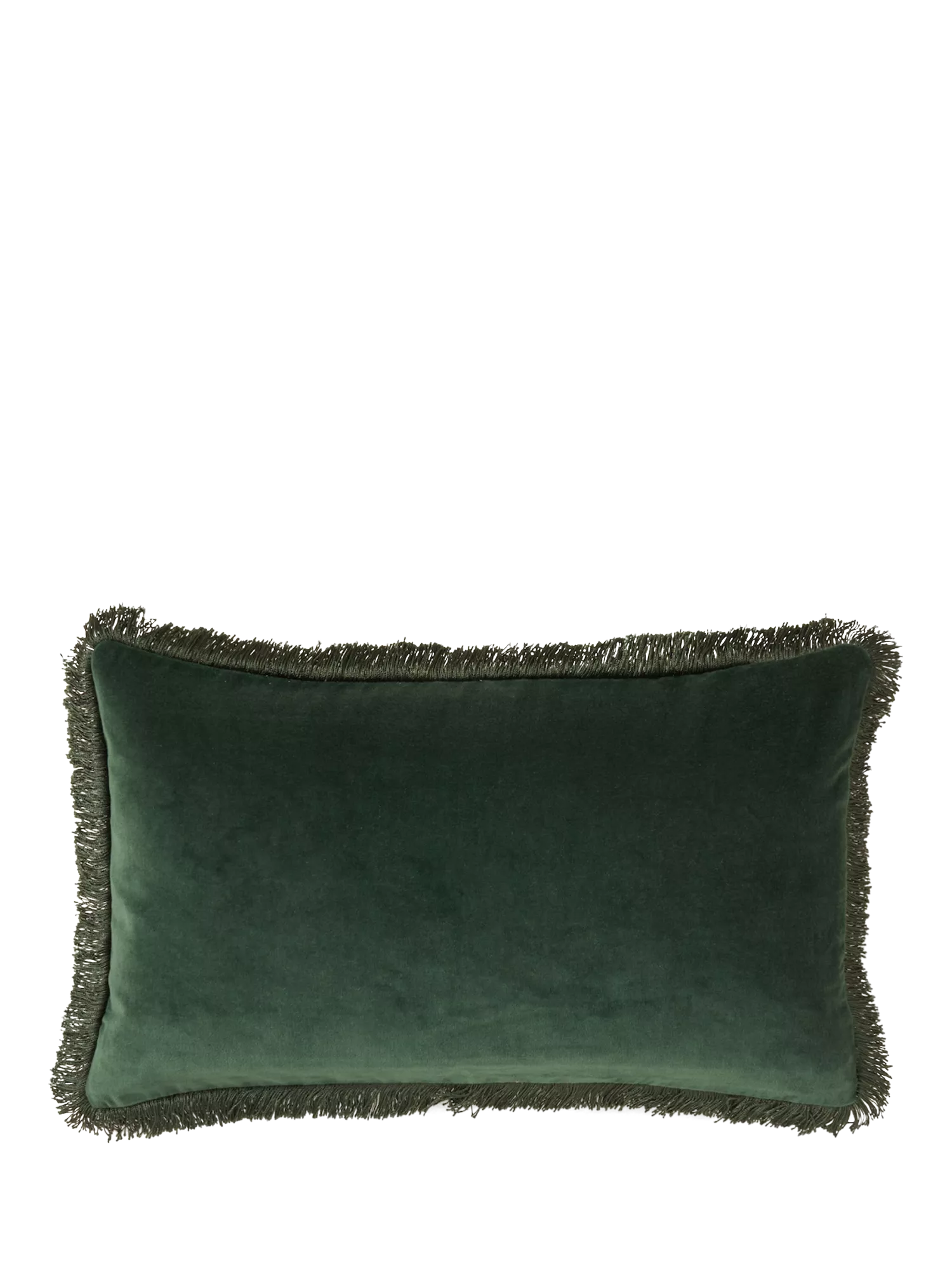 Velvet fringe cushion with feather padding (British brand)