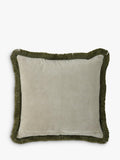 William Morris At Home Marigold Square Cushion in olive (British brand)