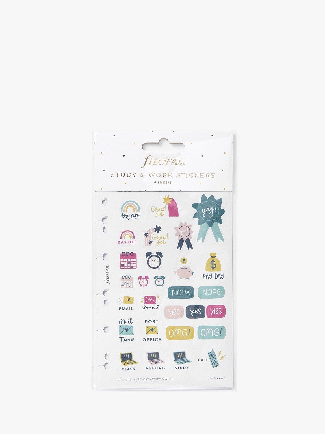 Filofax Study Work Organiser Stickers 6 Sheets - British product