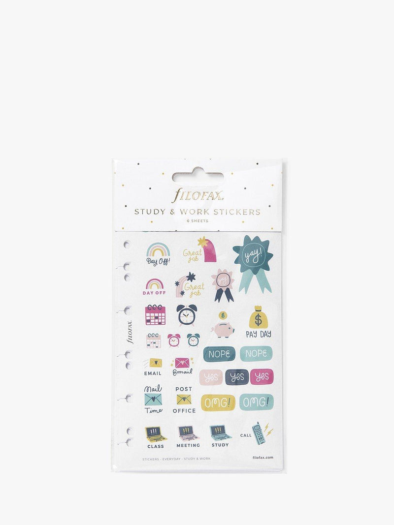 Filofax Study Work Organiser Stickers 6 Sheets - British product