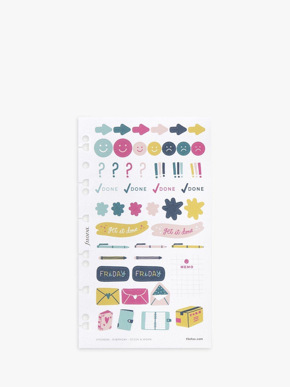 Filofax Study Work Organiser Stickers 6 Sheets - British product