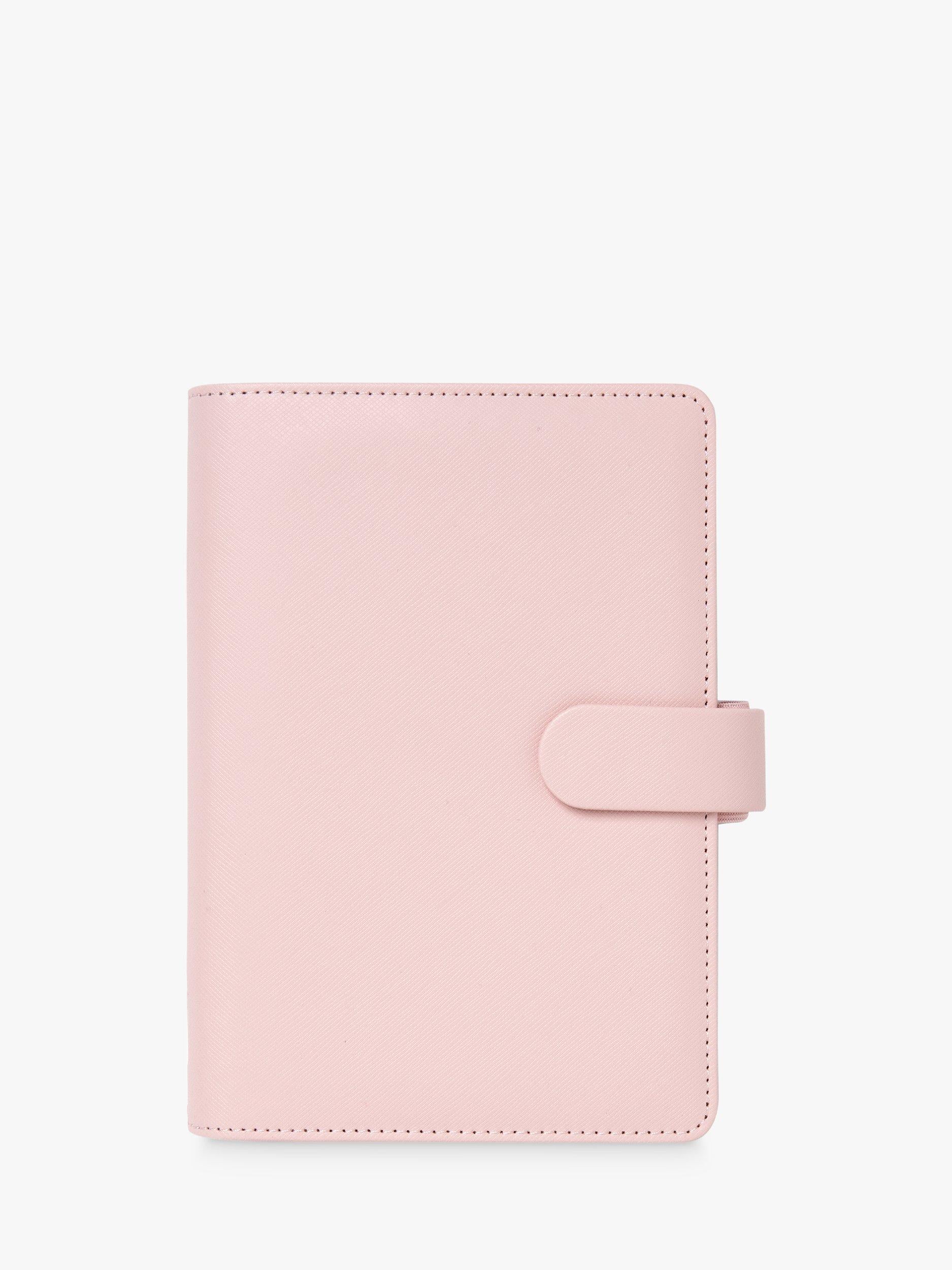 Faux-Leather Personal Organiser with Papers in Blush