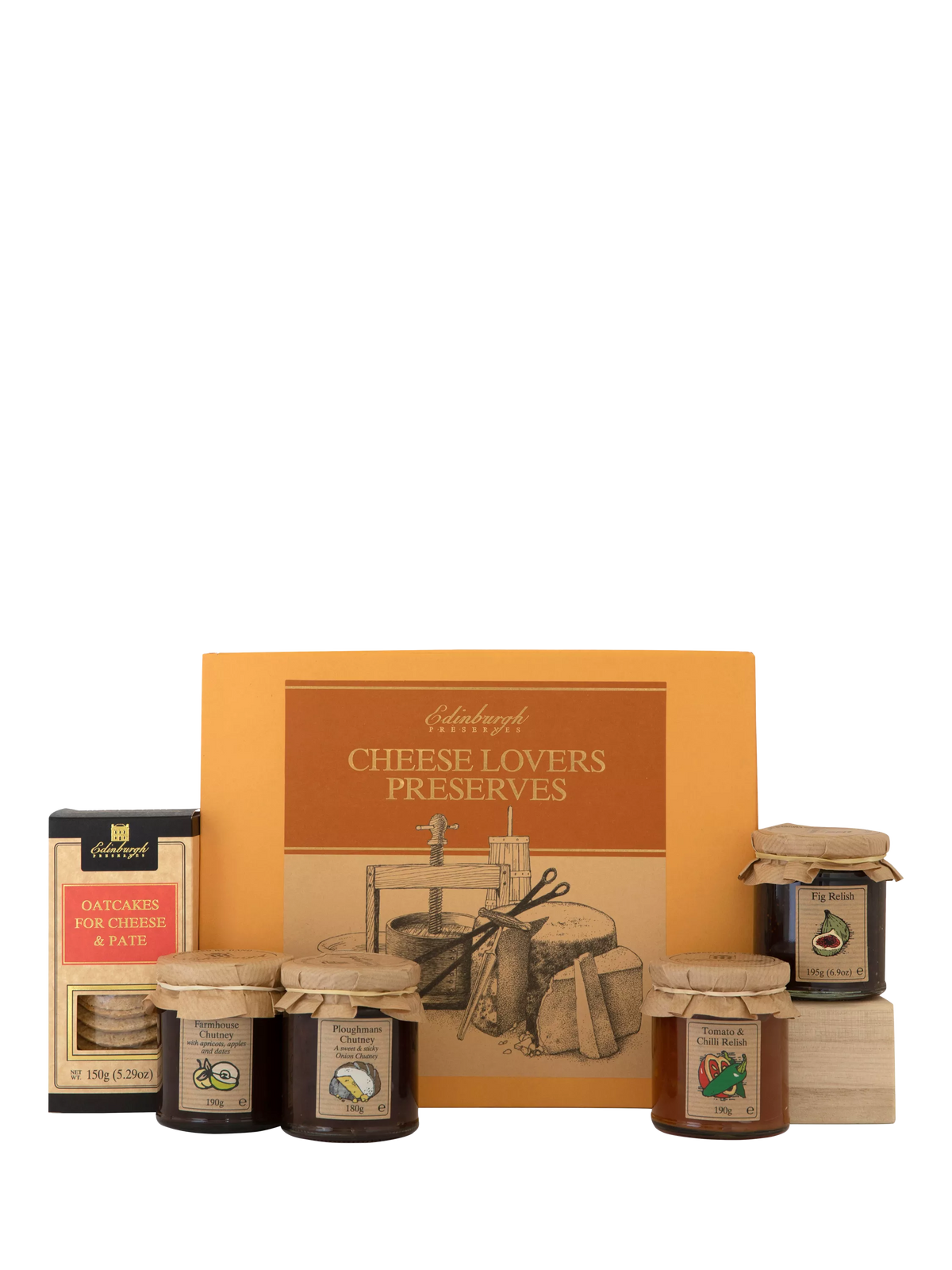 Edinburgh Preserves cheese lovers set with chutneys and oatcakes, 905g - British product