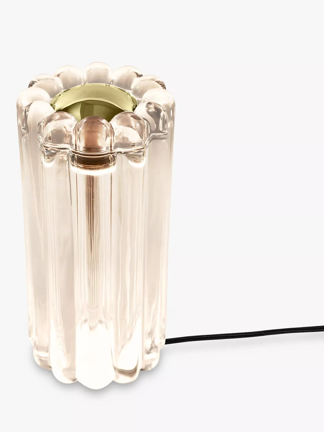 Tom Dixon ribbed glass LED table lamp in clear (British brand)