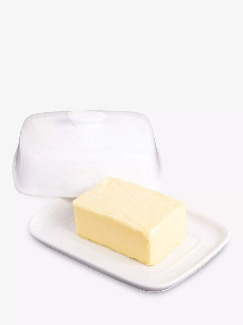 KitchenCraft porcelain butter dish white, UK version