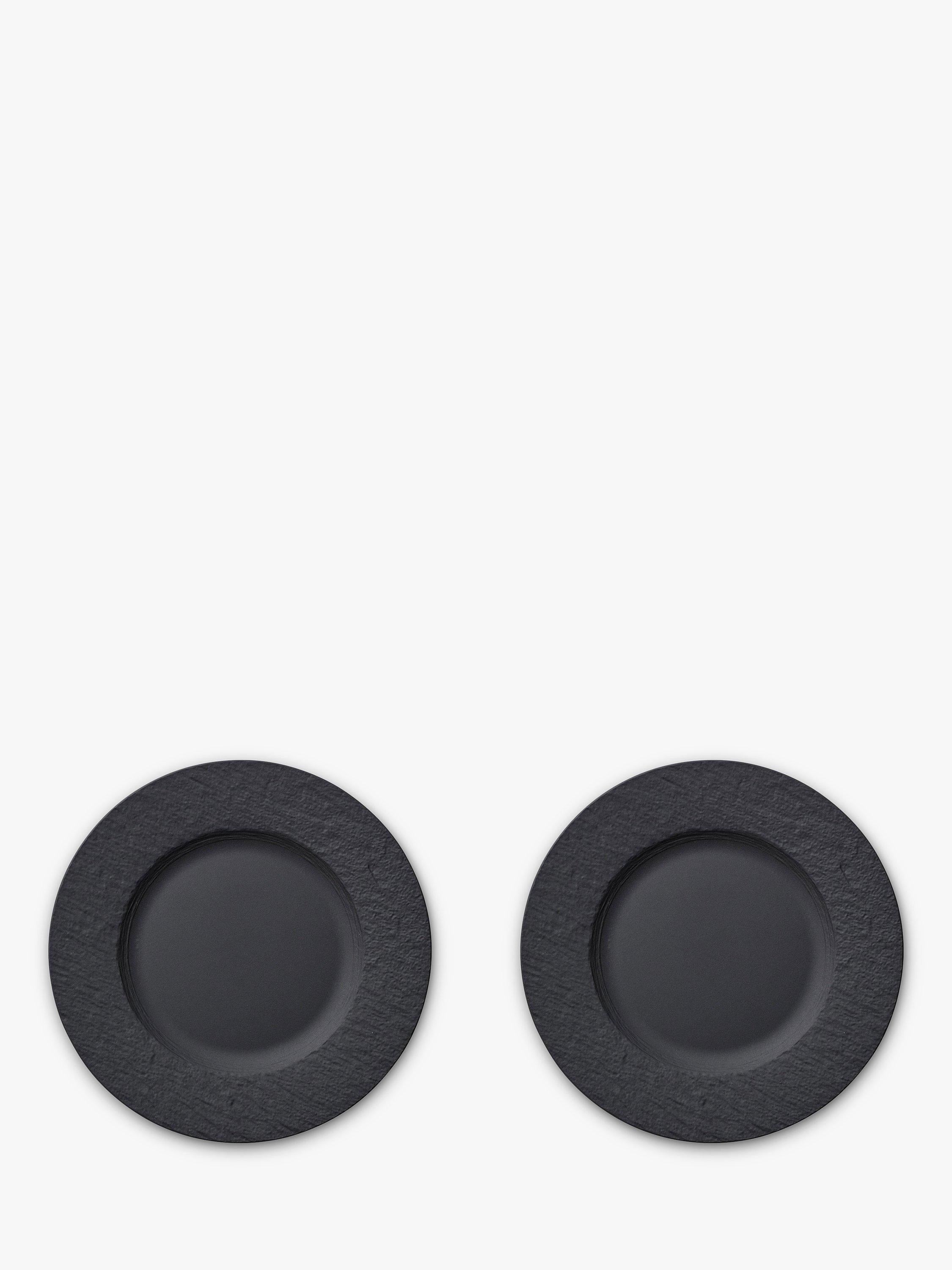 Villeroy & Boch black porcelain salad plate set of 2, 22cm (British brand)