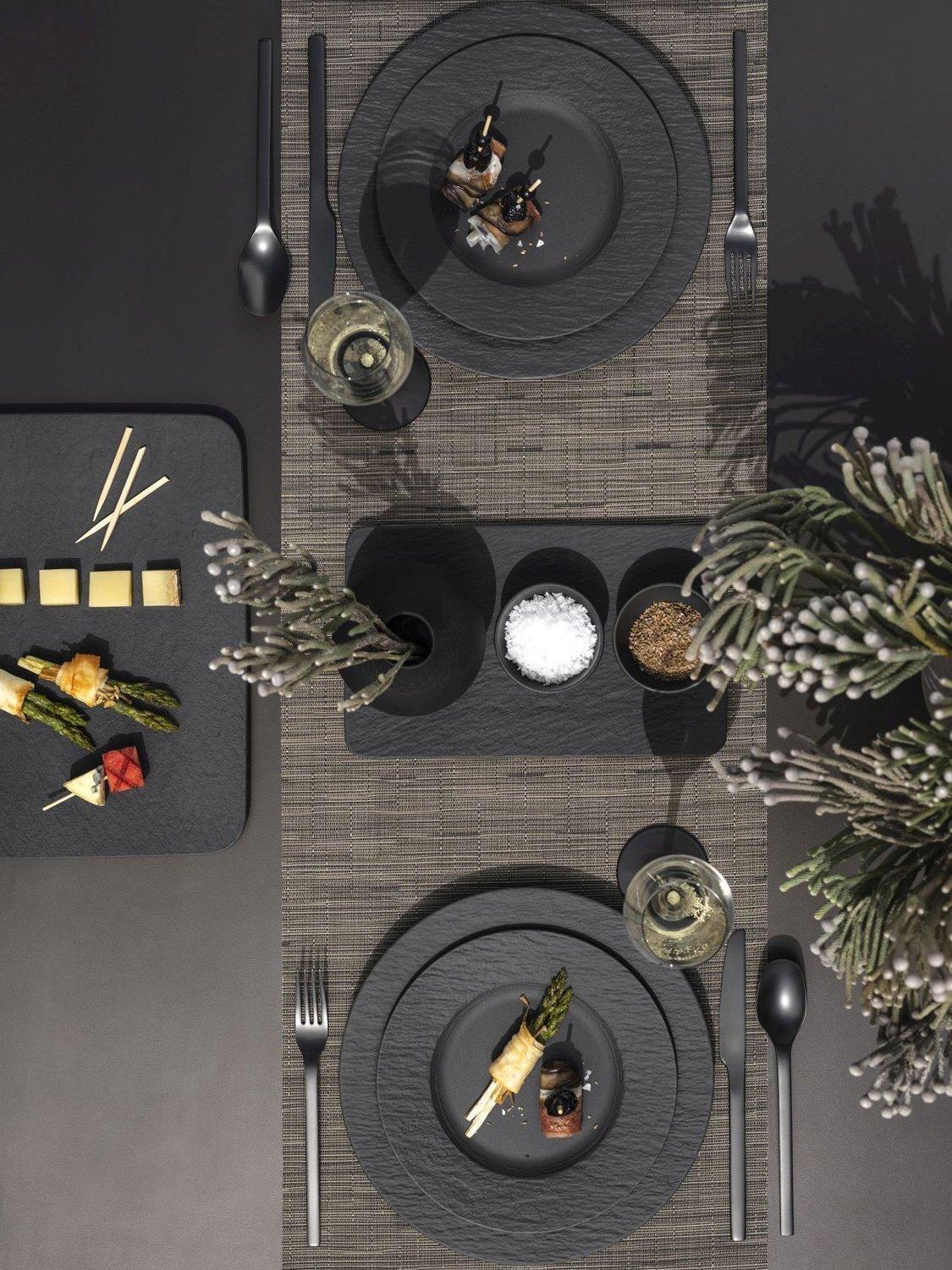 Villeroy & Boch black porcelain salad plate set of 2, 22cm (British brand)