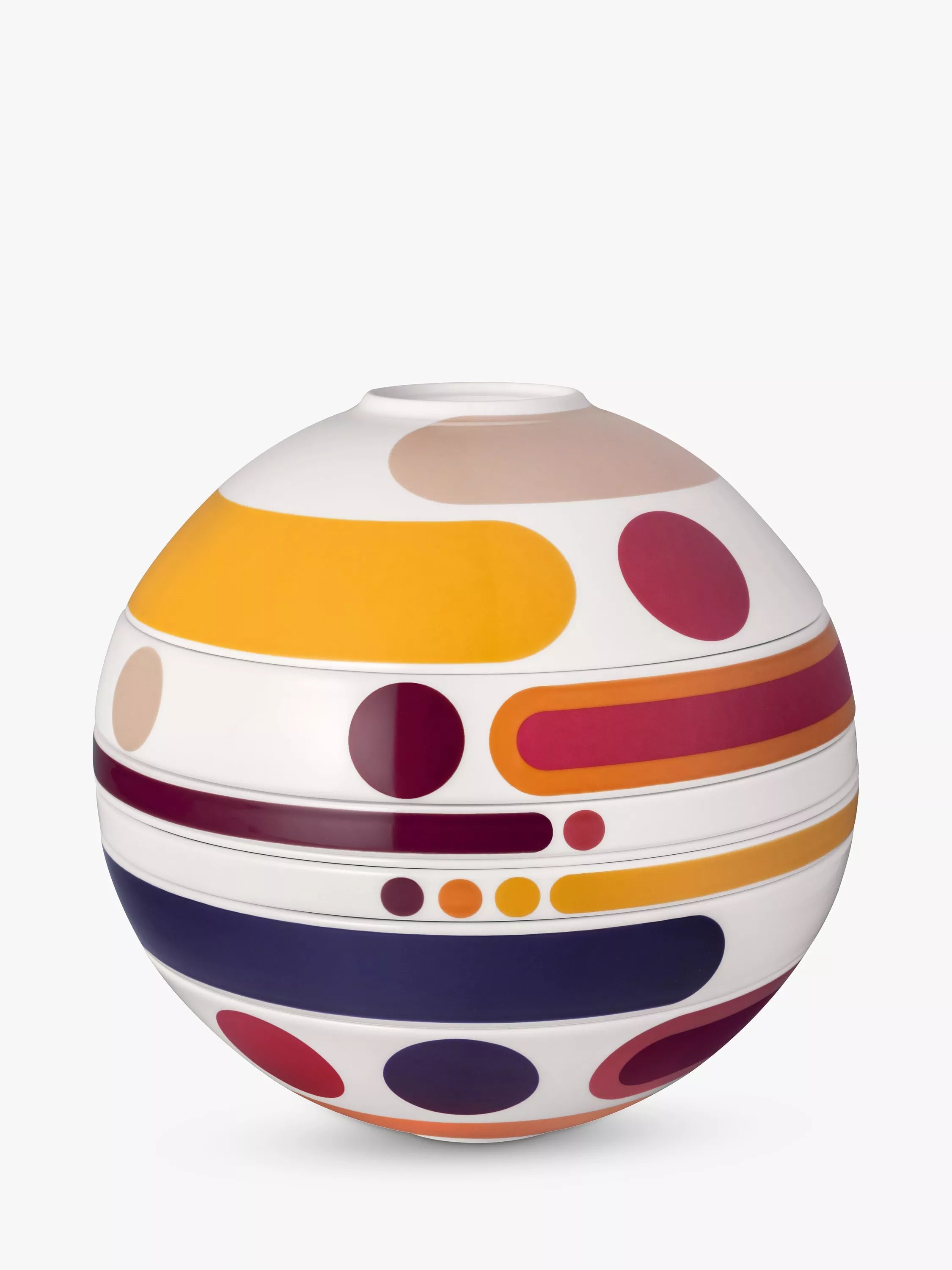 Villeroy & Boch Iconic La Boule Miami Stacking Porcelain Dinnerware Set, 7 Piece, Multi - McGrocer
