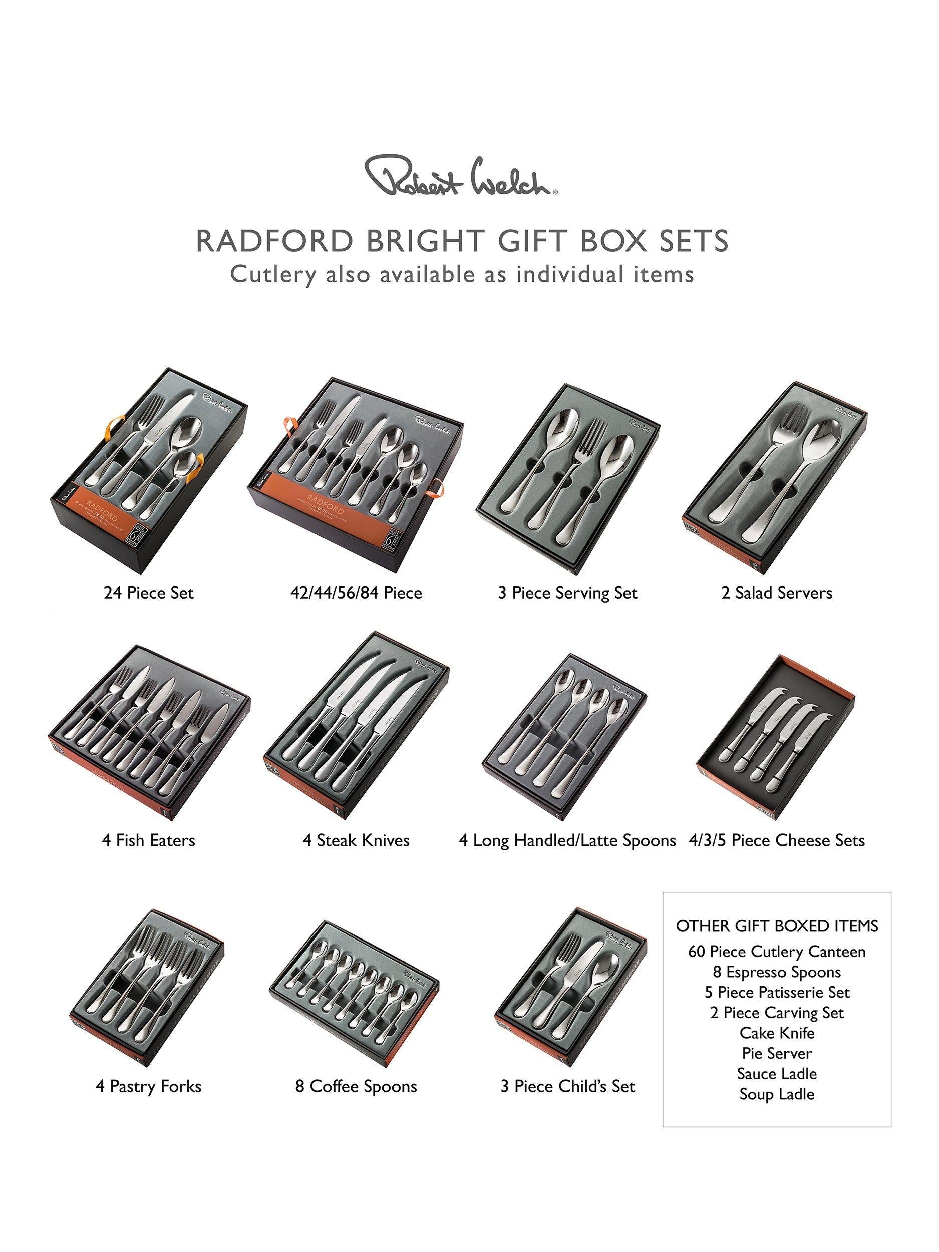 Robert Welch Radford Bright stainless steel children's cutlery set 3 piece, imported from the UK