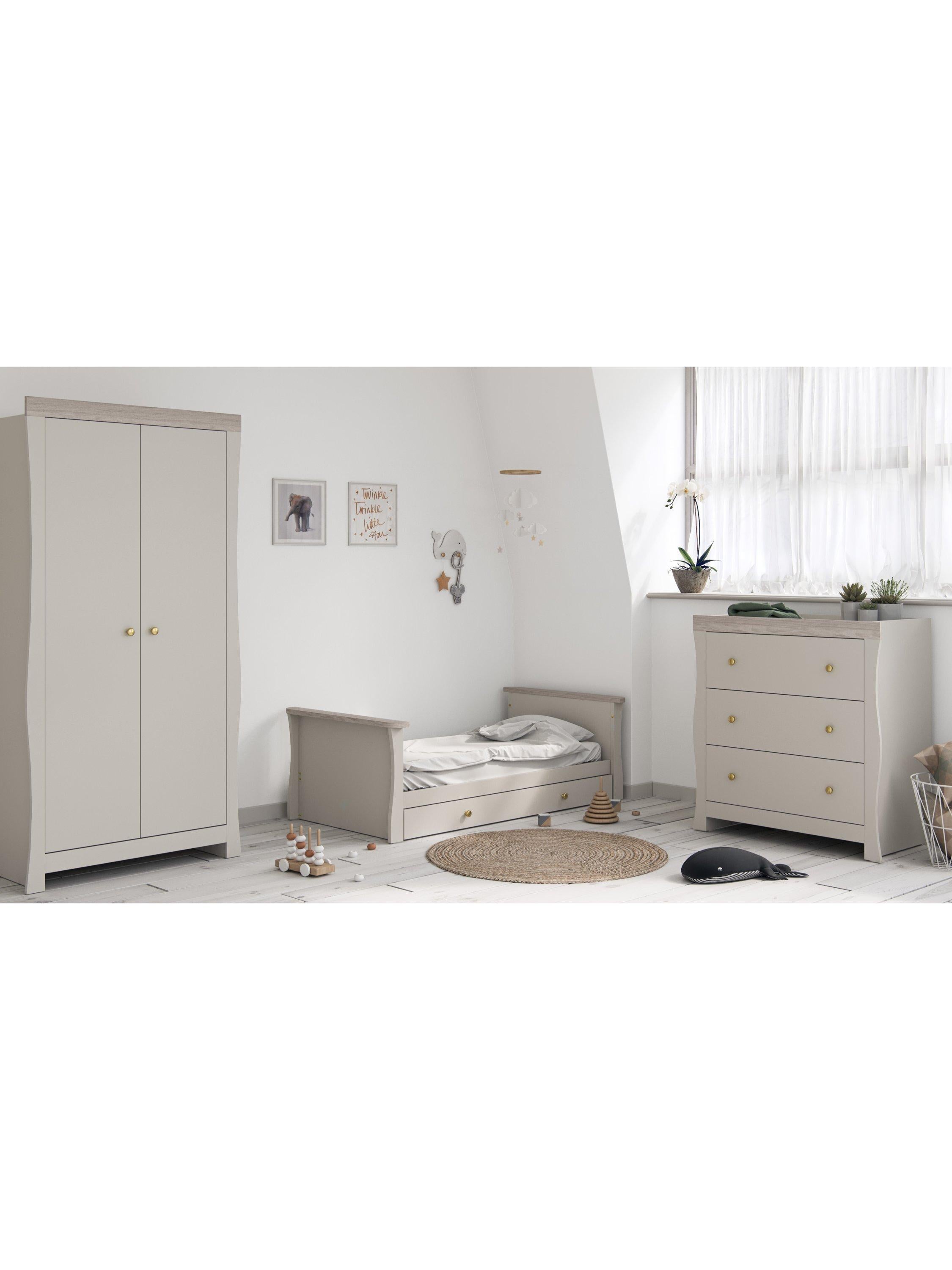 Little Acorns Celeste under drawer for cot bed in Cashmere/Grey Ash, UK version