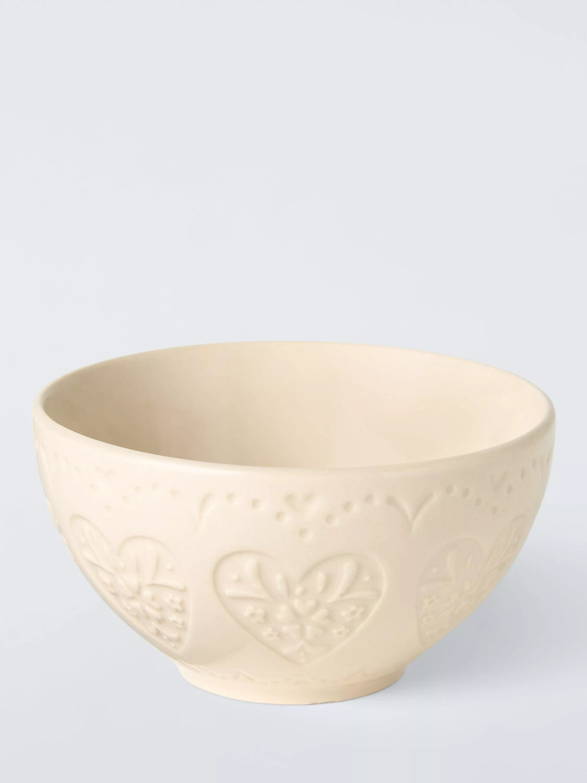 John Lewis Embossed Heart Cereal Bowl 12.8cm, UK version