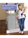 Momcozy retractable baby gate for openings up to 55 inches, imported from the UK