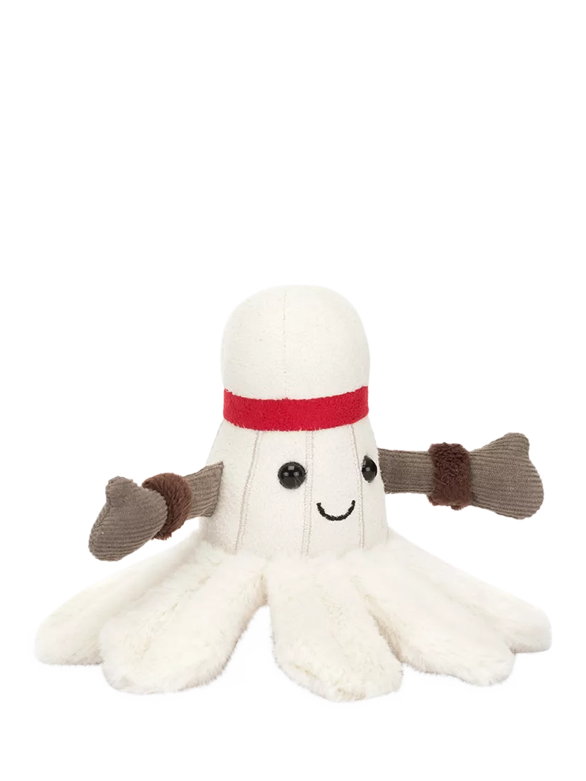 Jellycat badminton shuttlecock plush toy in soft cream fur, UK version
