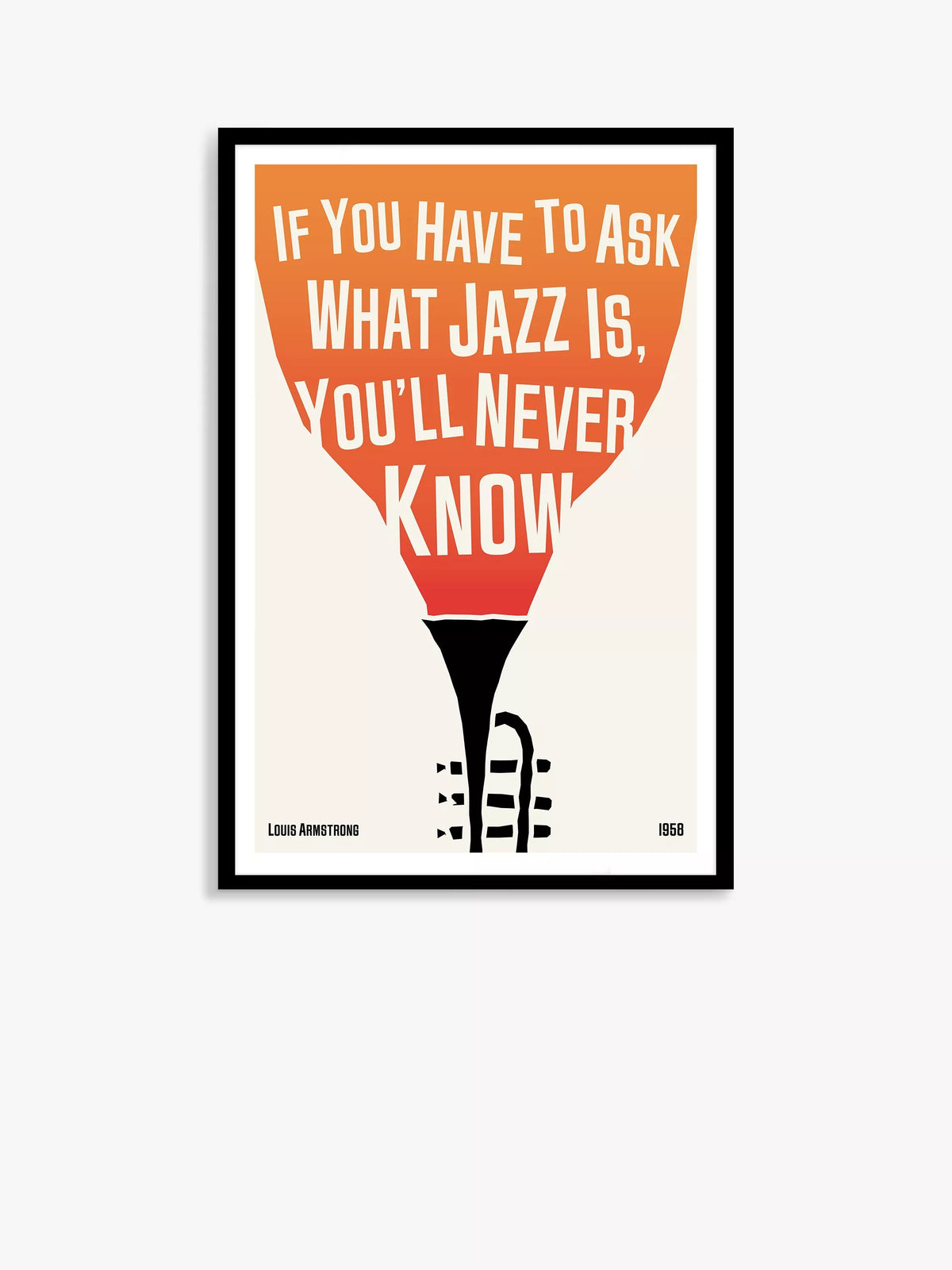 Dalston 606 Louis Armstrong jazz trumpet framed print 62 x 42cm, UK version