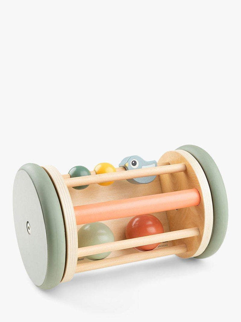 Done by Deer Wooden Rolling Activity Mirror Birdie - British product