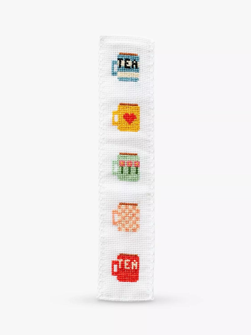 Tea cup bookmark cross stitch kit for beginners - British product