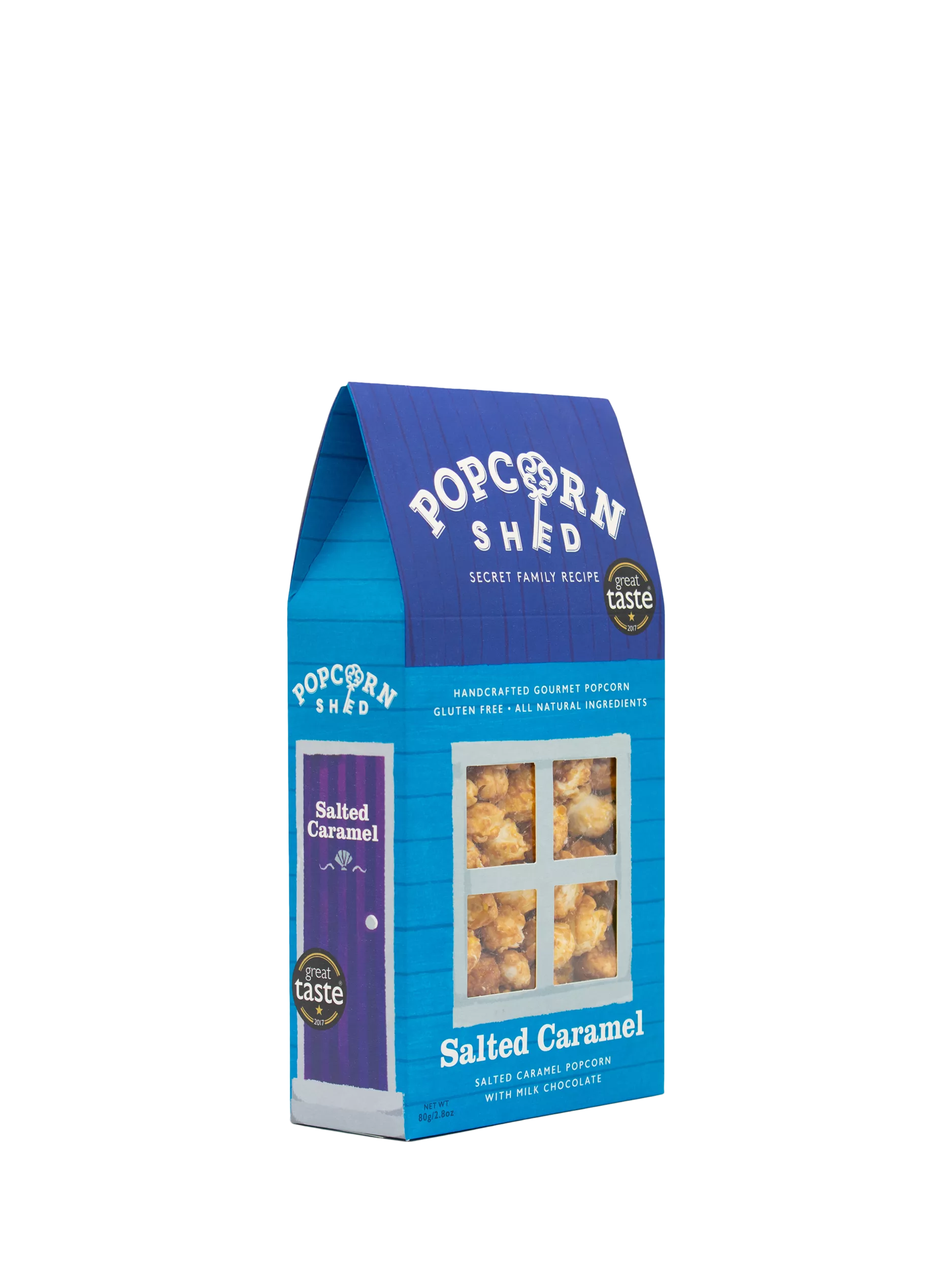 Popcorn Shed sea salt caramel popcorn 80g, imported from the UK