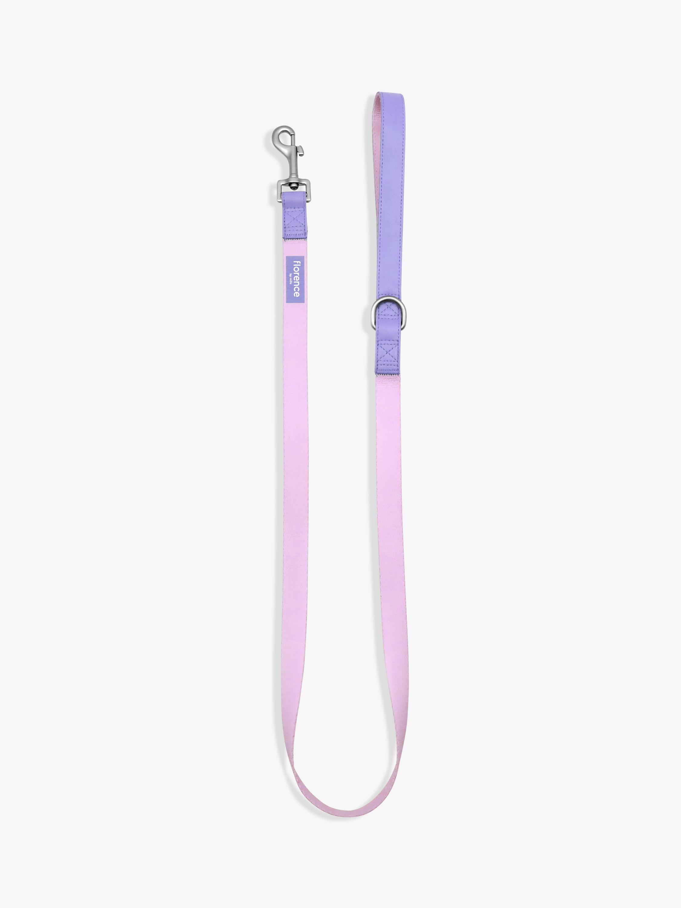 Florence by Mills colour block dog lead in pink and purple - British product