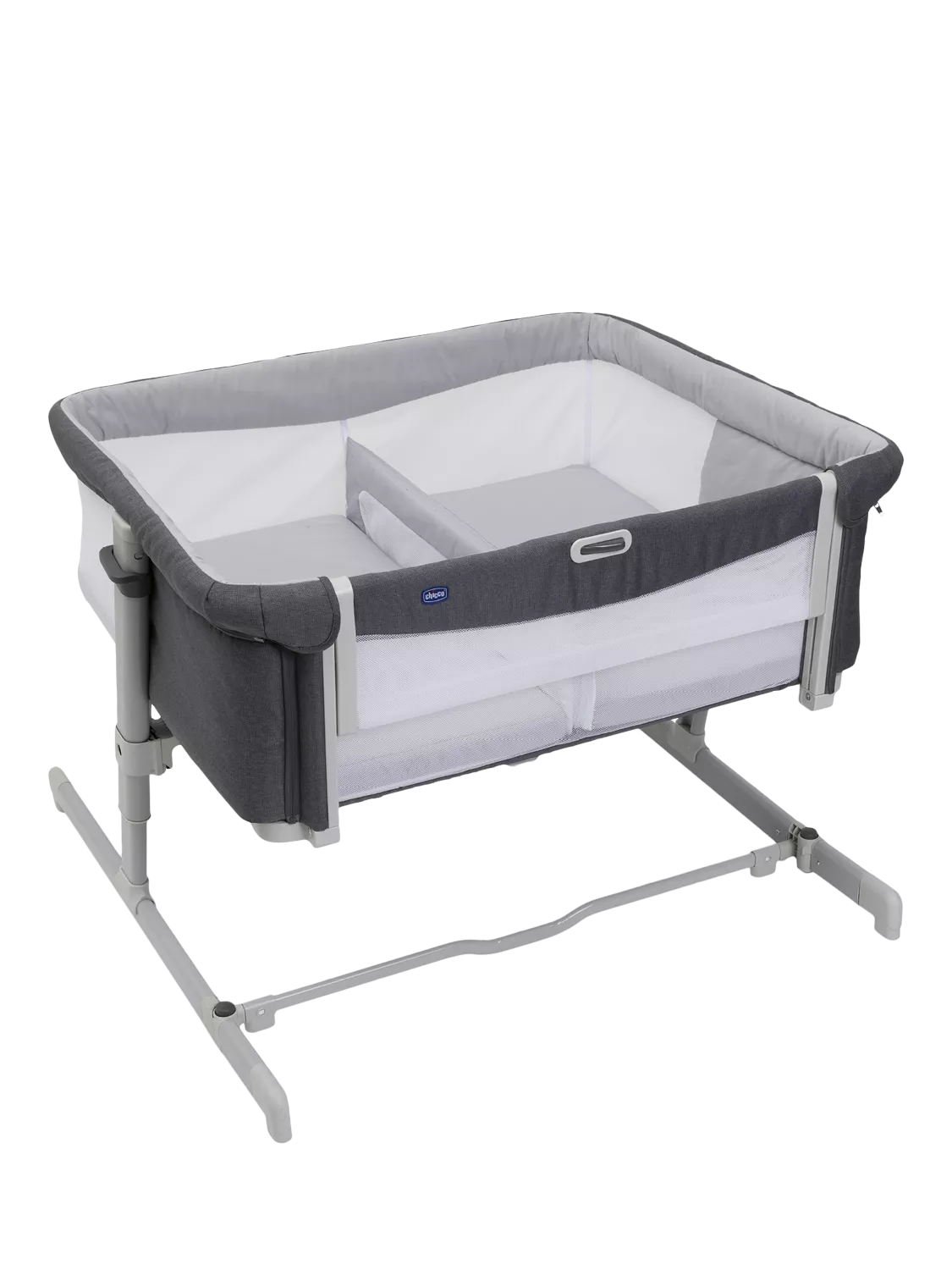 Chicco twins side sleeper cot in magnet grey - British product