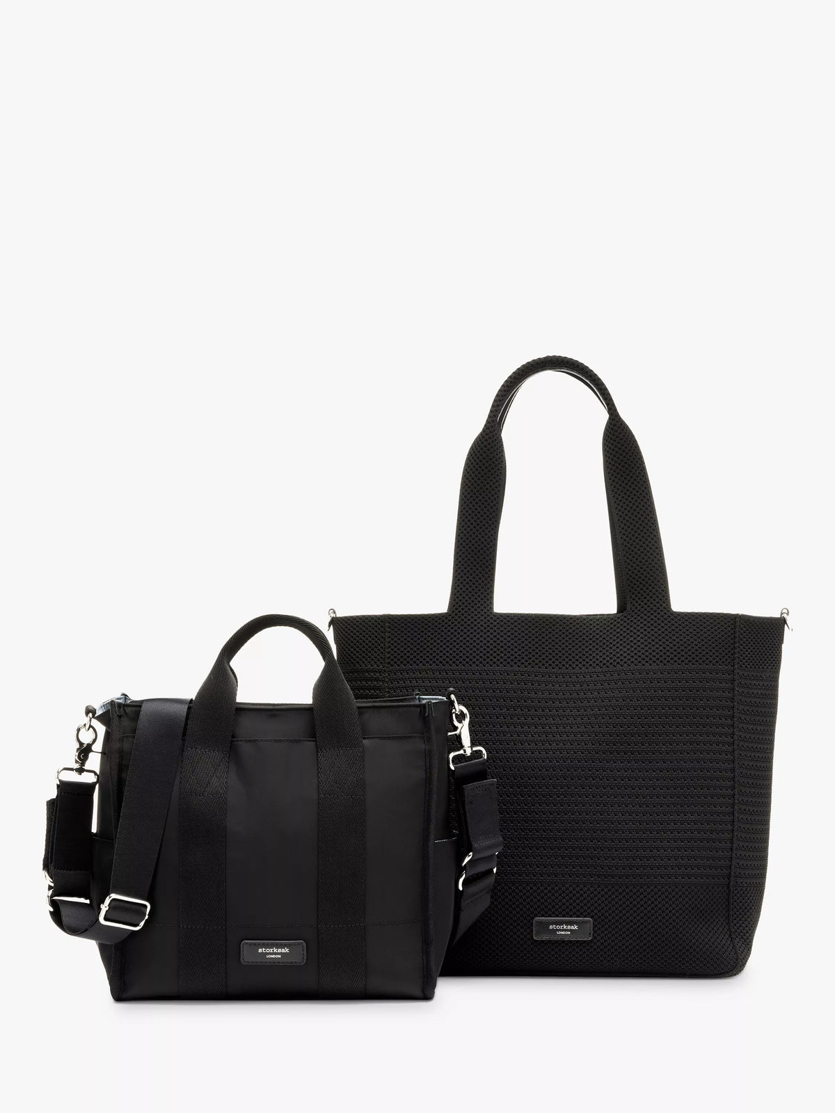 Storksak Thea black tote bag with changing mat (British brand)