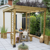Forest Garden dining pergola H280xW304xD244cm - British product