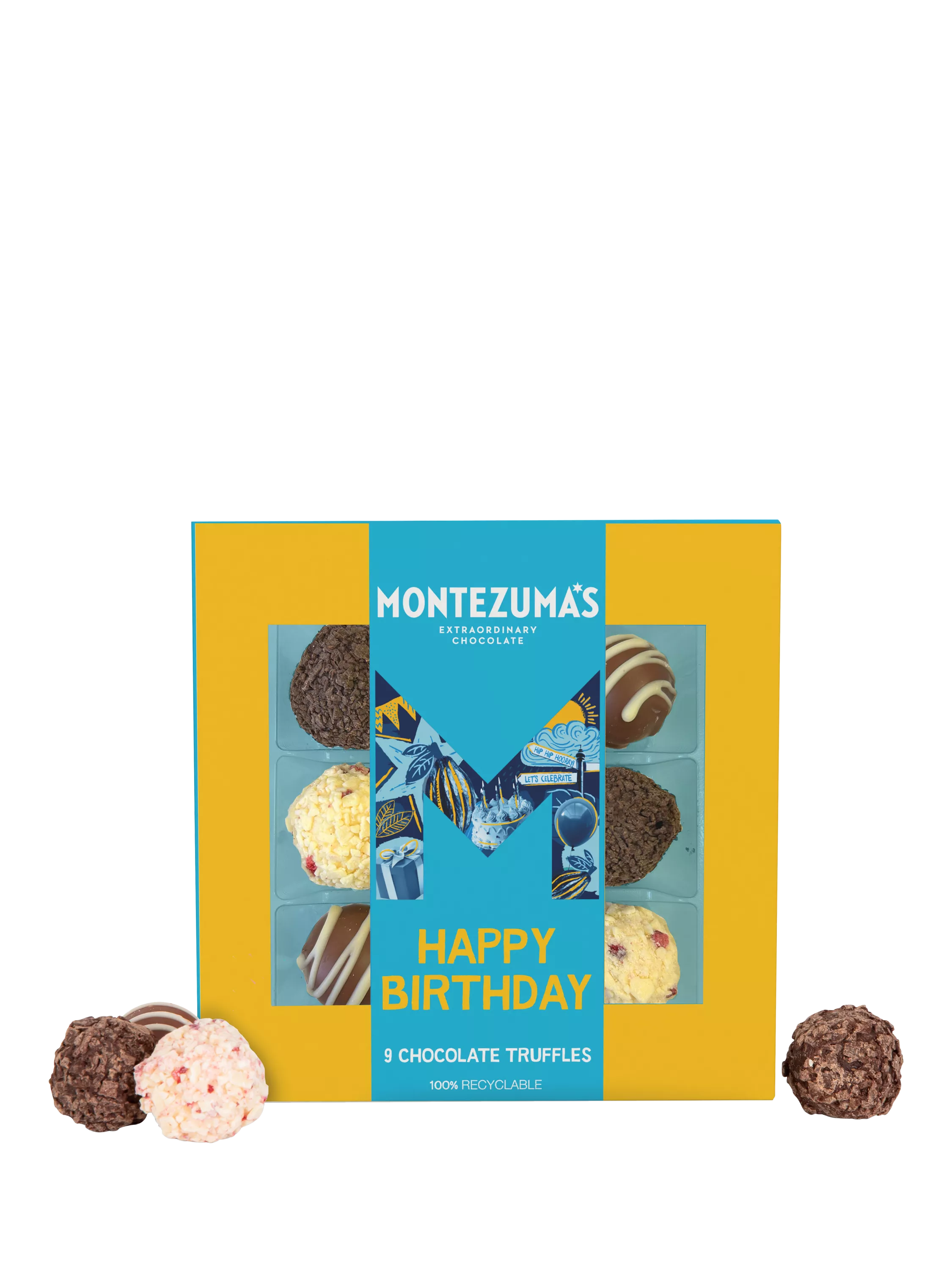 Montezuma's happy birthday chocolate truffle box 110g, imported from the UK
